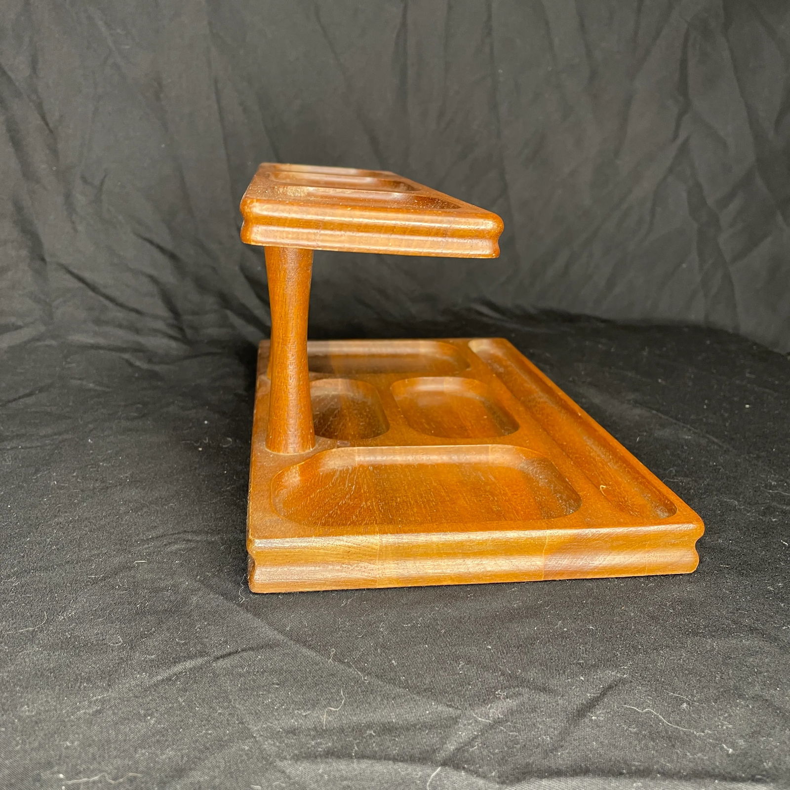 Vintage Walnut Two Tiered Valet - 3