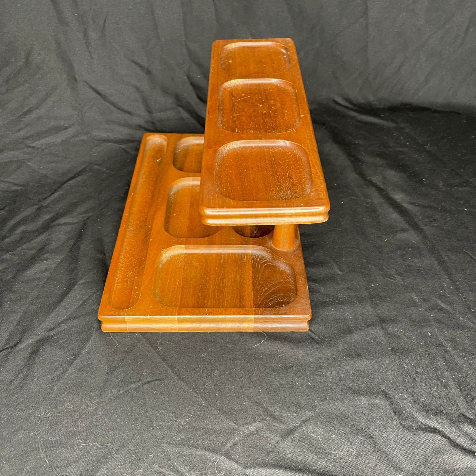 Vintage Walnut Two Tiered Valet - 4