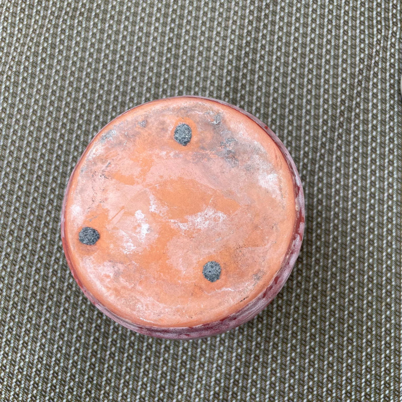 Vintage White and Brick Red Glazed Terracotta Pottery - 2