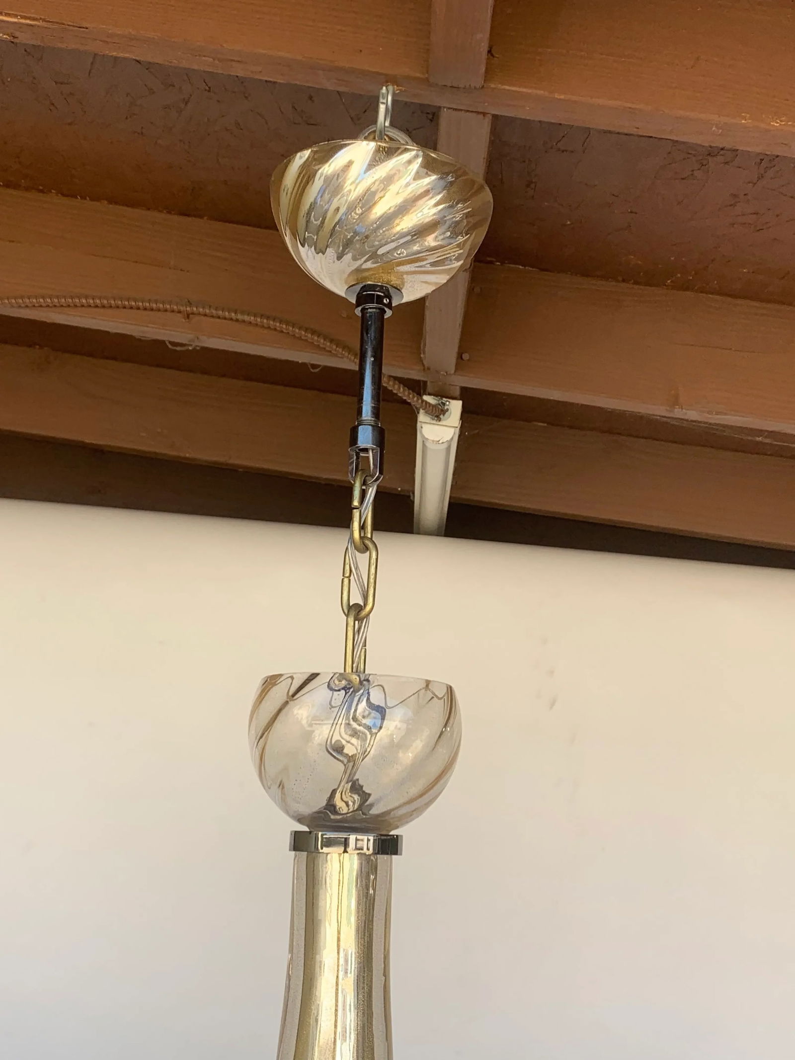 Donghia Giro Luna Grande Murano Glass Chandelier Vintage , Gold Dust - 5