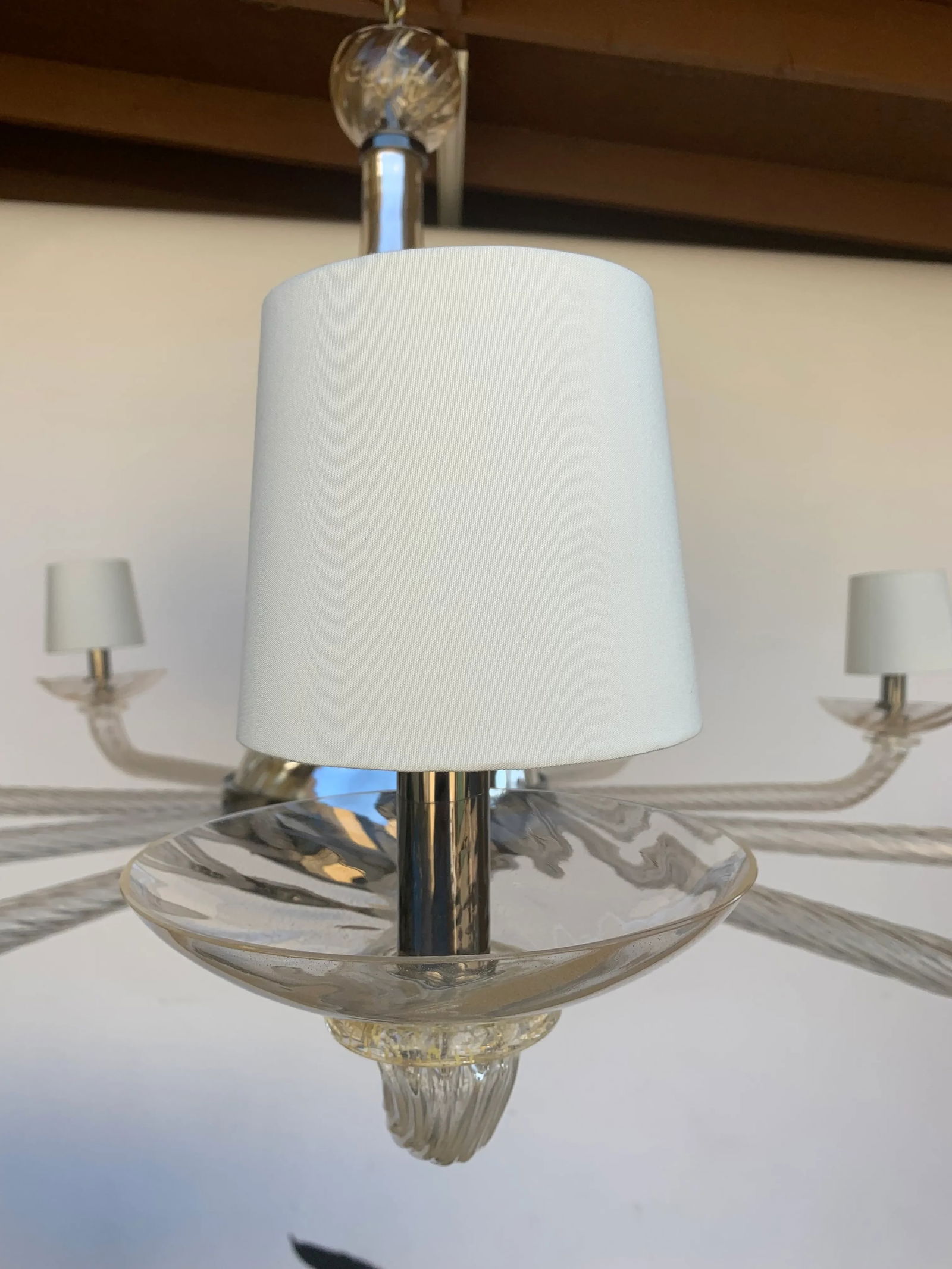 Donghia Giro Luna Grande Murano Glass Chandelier Vintage , Gold Dust - 9