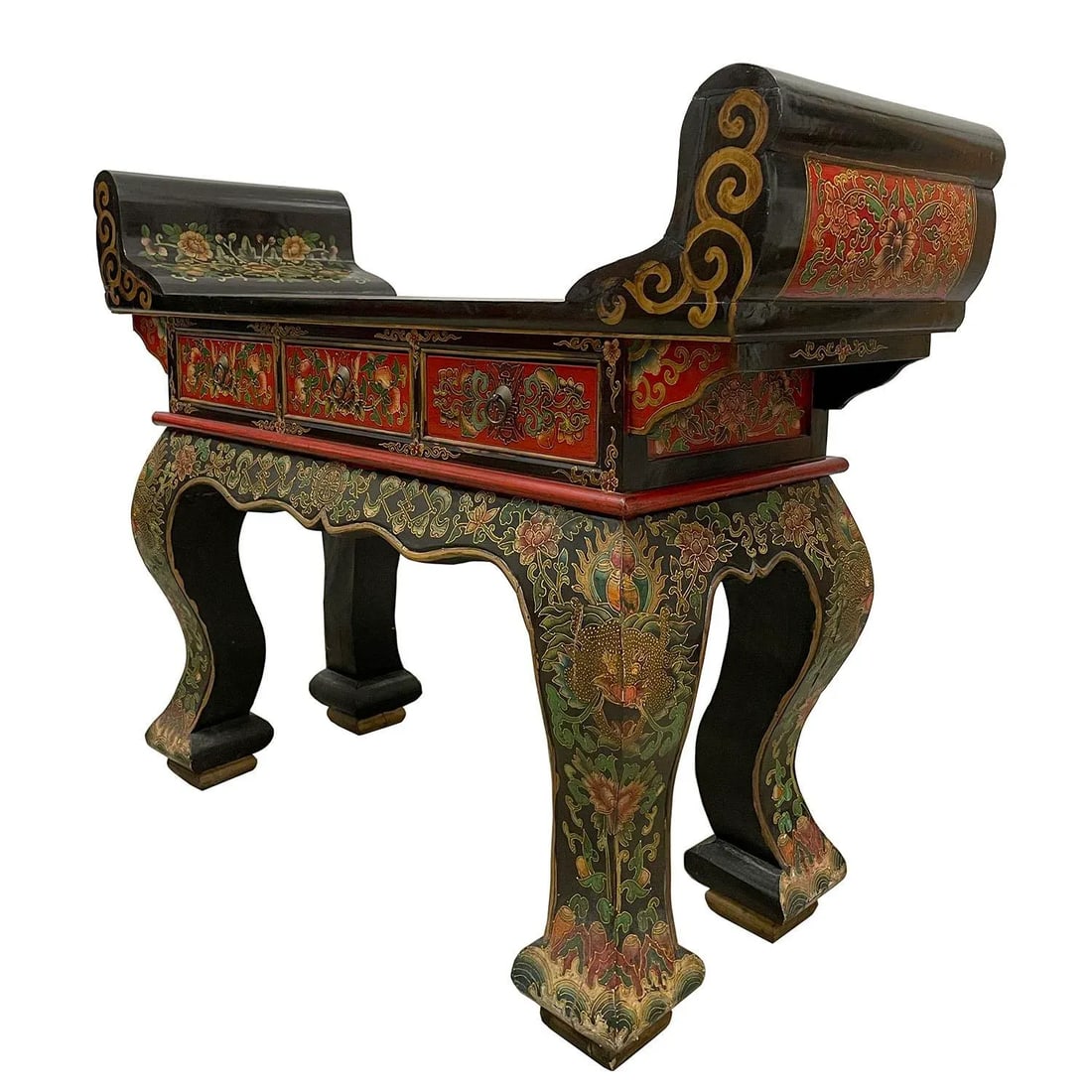 Vintage Tibetan Painted Altar Table - 2