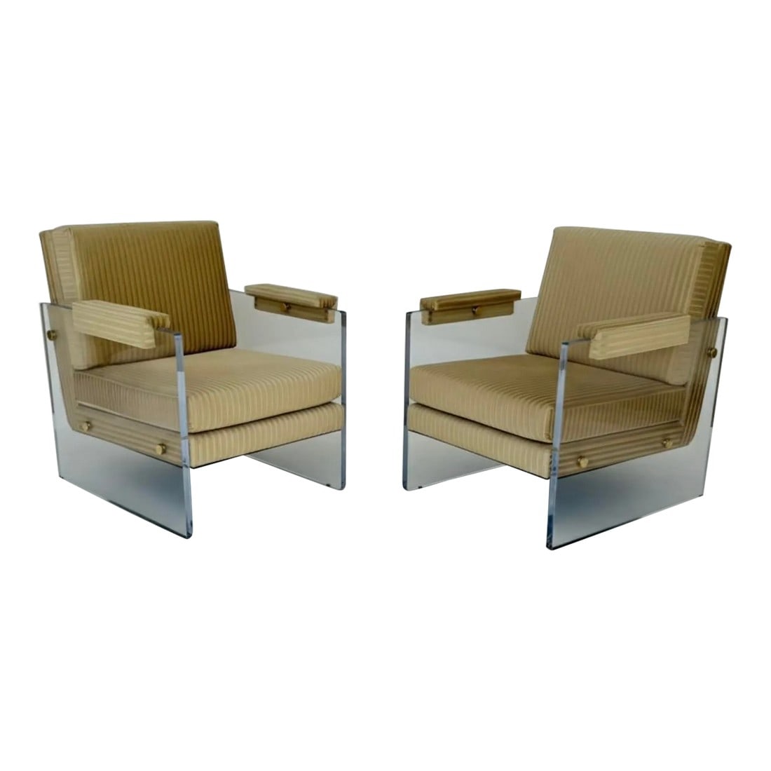 1980's Pair Lucite Armchairs
