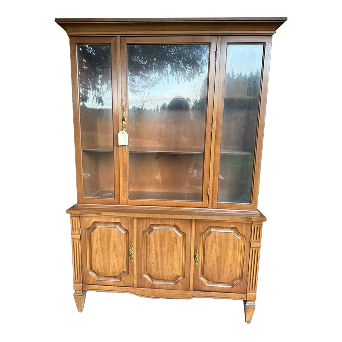 1960's China Cabinet Fruitwood Italian Neoclassical in the Style of Bernhardt (1 of 15)