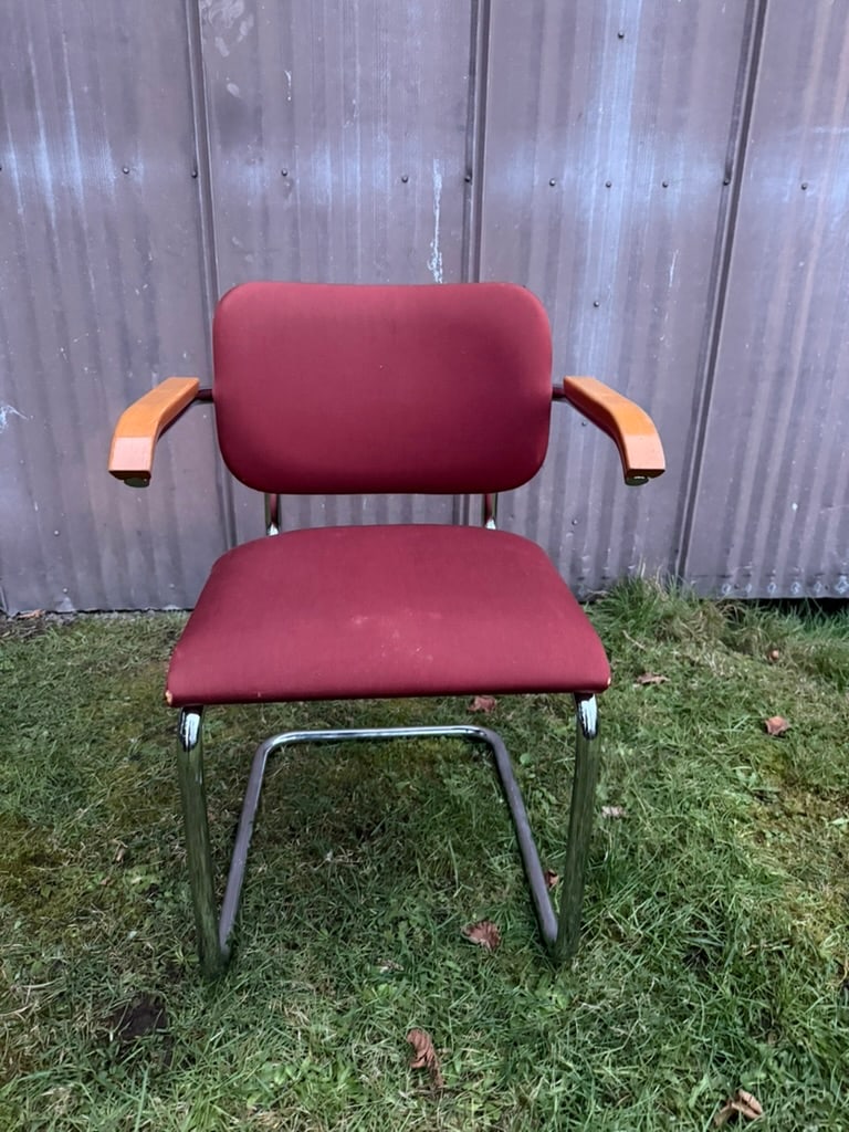 Vintage Cesca-Style Upholstered Armchair - 2