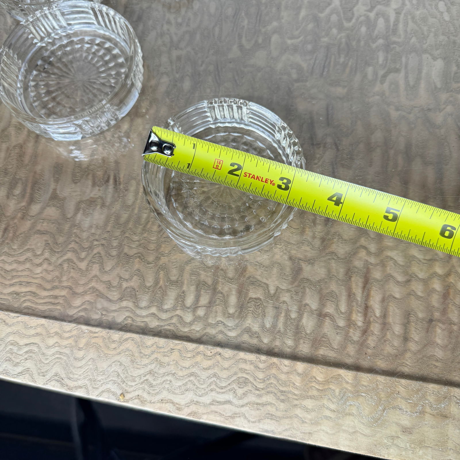 1950s Mid Century Brass Handled Condiment Server With Starburst Pressed Glass Inserts, Set of Four - 8