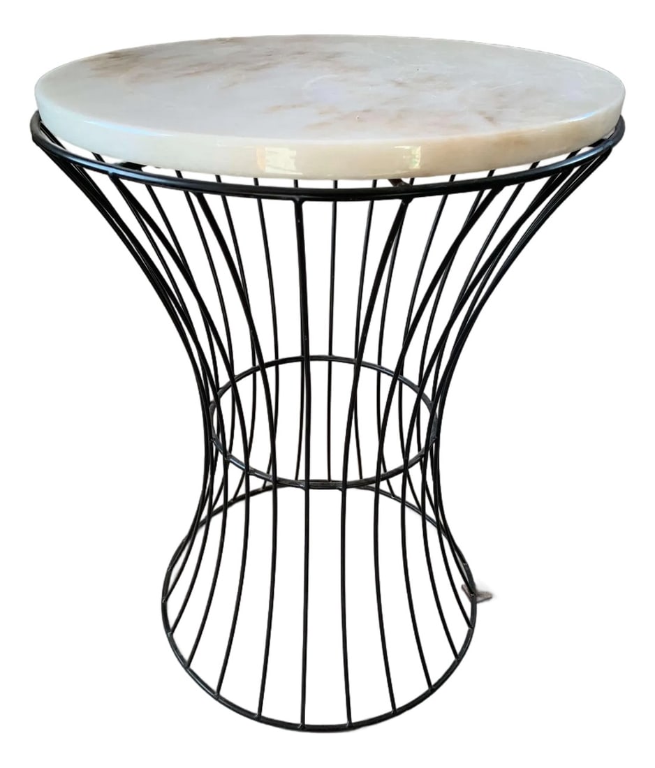 1950s Iron and Marble Side Table (1 of 4)