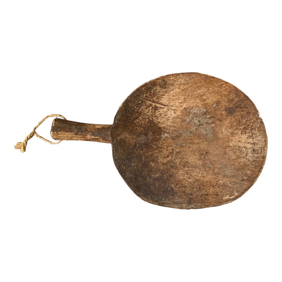 Antique Chinese Rice Paddle: This antique hand carved Chinese rice paddle exudes a wonderful patina and neutral tones that make it ideal to bring warmth and character into contemporary and traditional spaces. It can be hung from