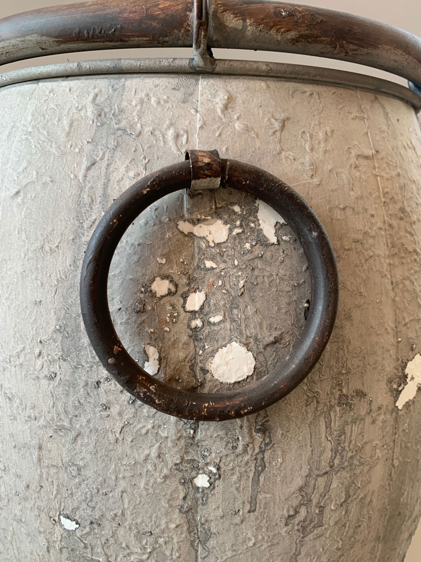 Asian-Inspired Contemporary Planter With Rustic Patina & Brass Handles - 3