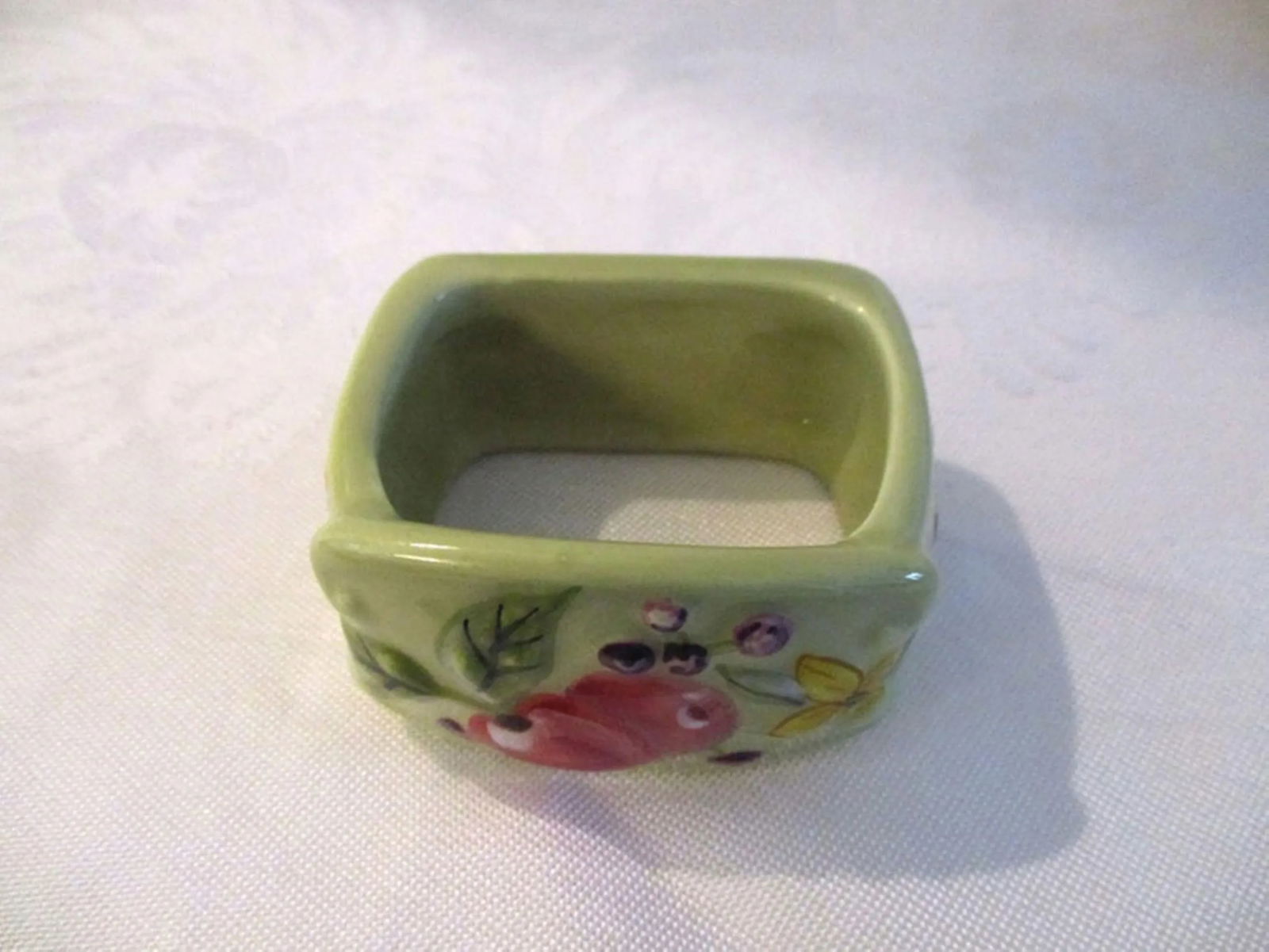 Vintage Fruitful Tapestry Ceramic Napkin Holders, S/8 - 4