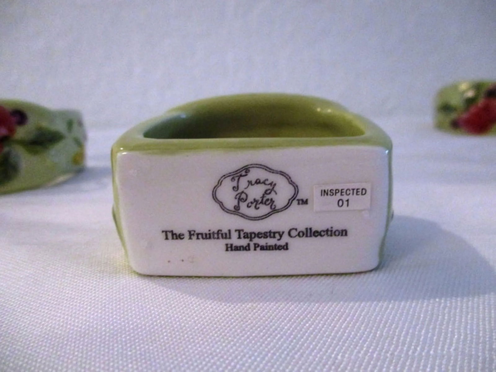 Vintage Fruitful Tapestry Ceramic Napkin Holders, S/8 - 5