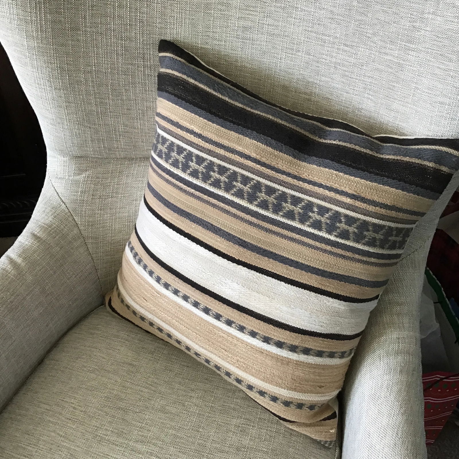 Serape Blanket 18" Pillows Kravet Couture Fabric Custom Made Contemporary Serape Blanket-Style Pillo - 5