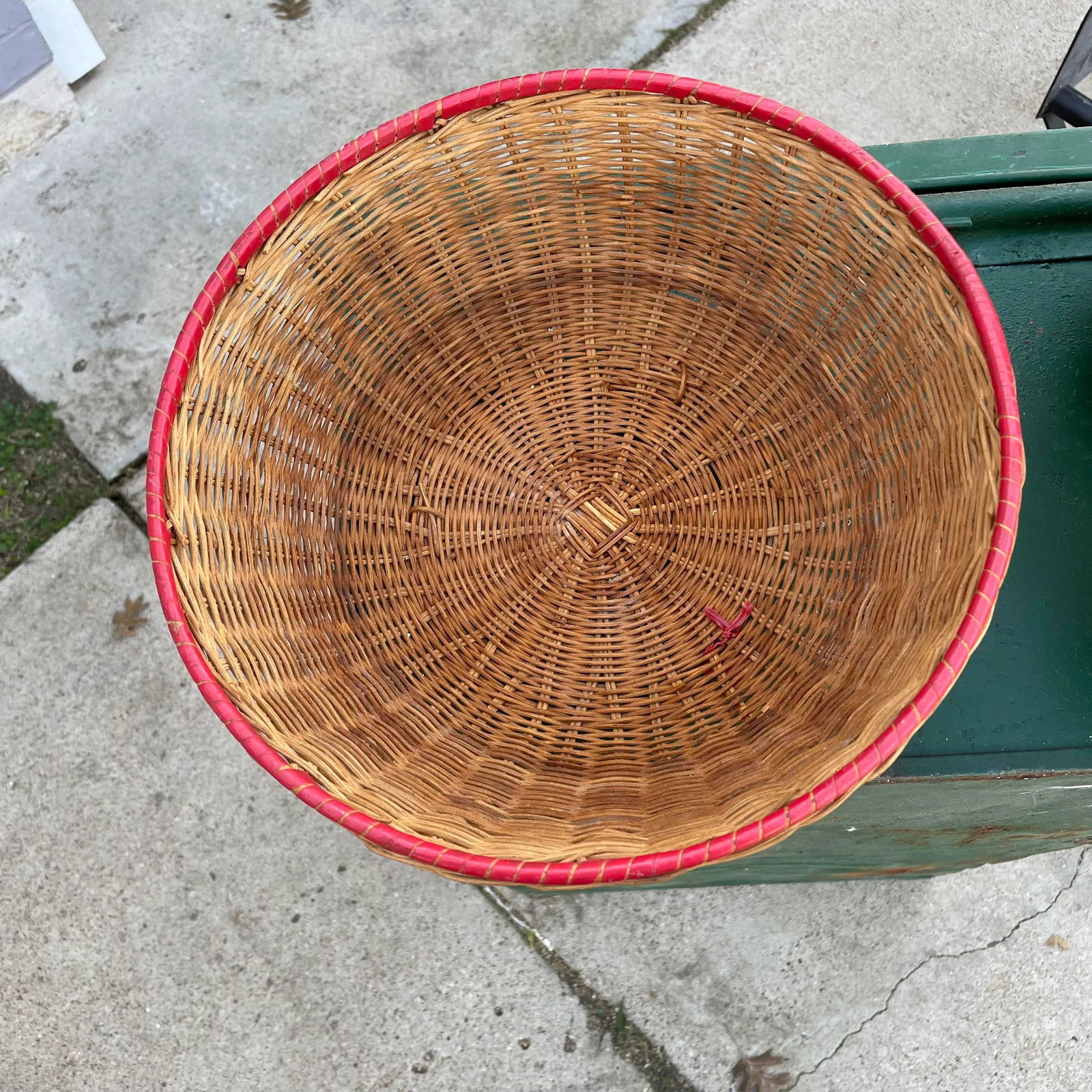Vintage and Rattan and Multicolor Banded Baskets- a Set of 9 - 5