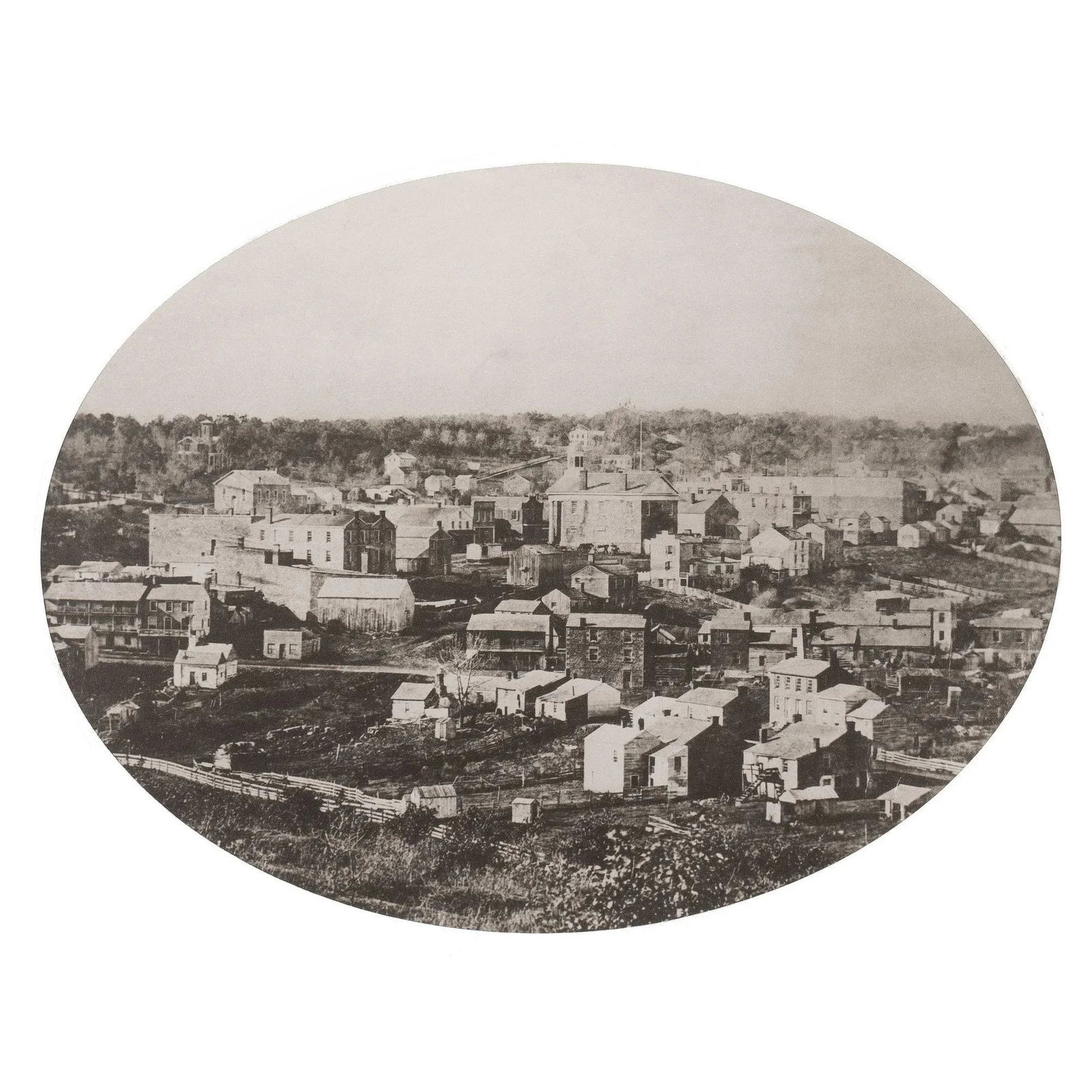 Oval Framed Photograph of Mineral Point, Wisconsin, 1850-75 - 2