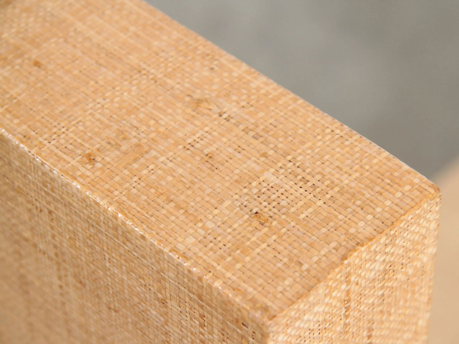 Mid Century Modern Lacquered Grasscloth & Chrome Bar Cart After Karl Springer - 12