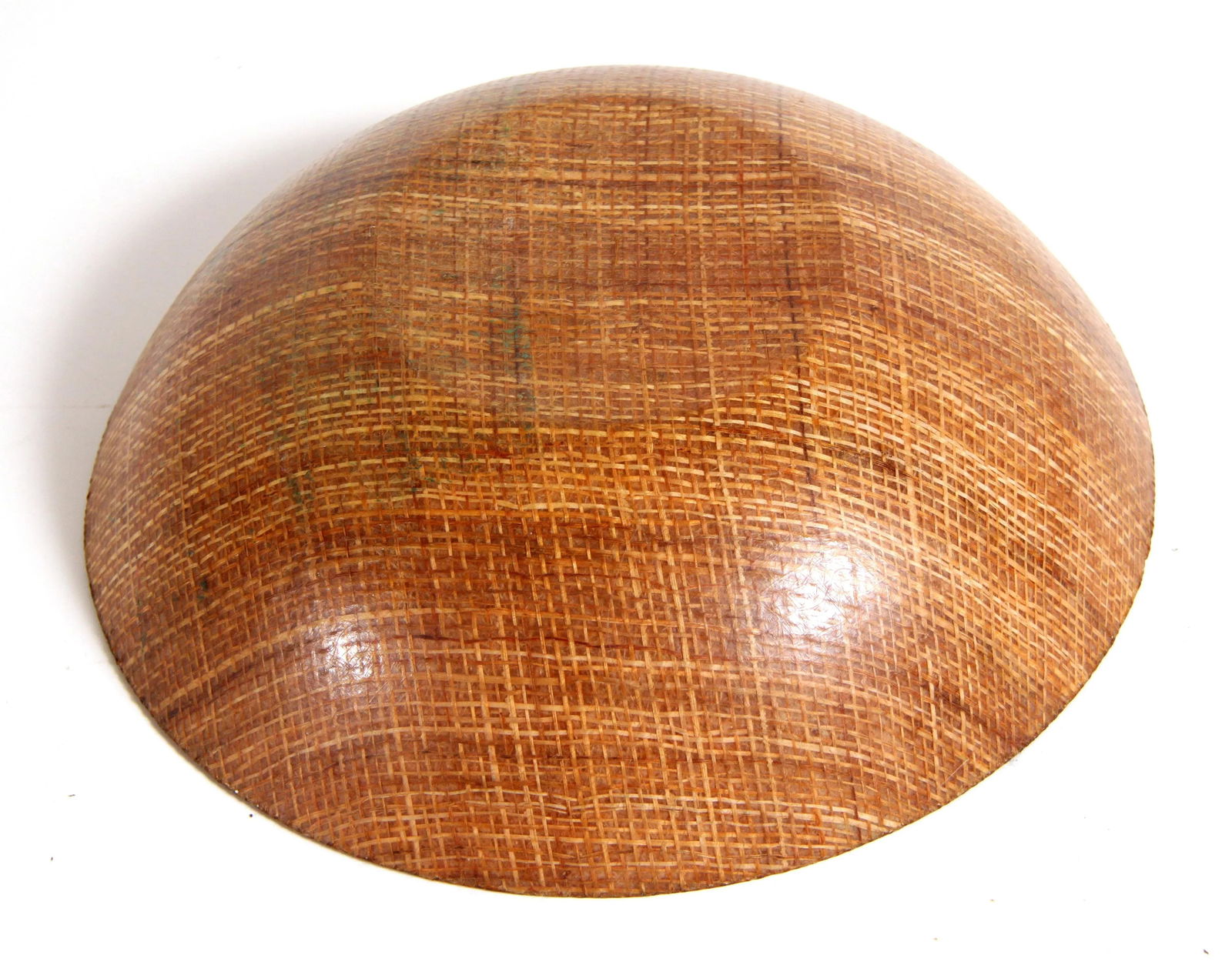 Mid Century Modern / Tiki Bar Woven Raffia Fiberglass Serving Bowl - 5