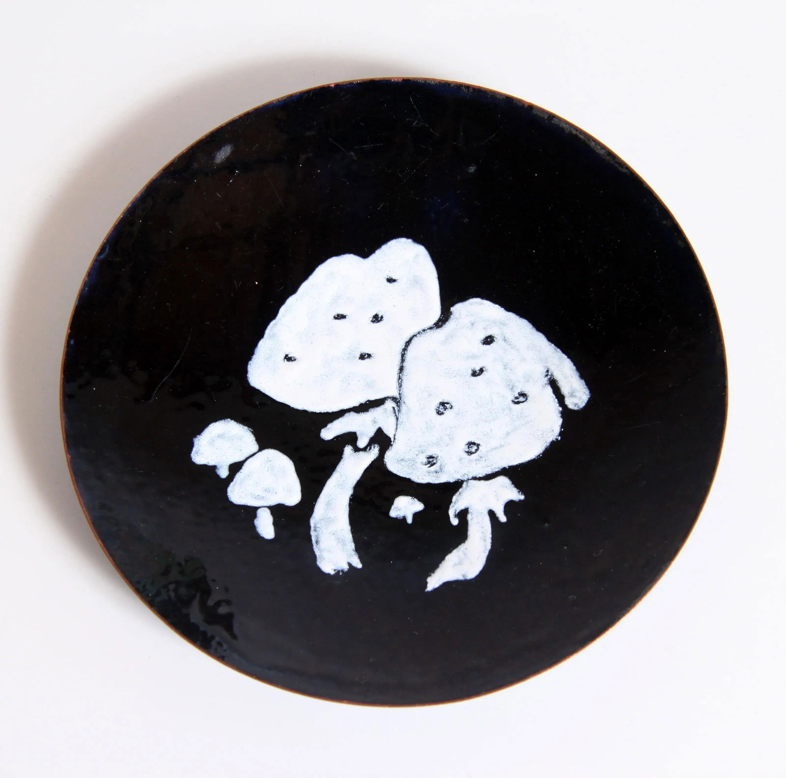Mid Century Modern Enamel on Copper Mushroom Dish - 6