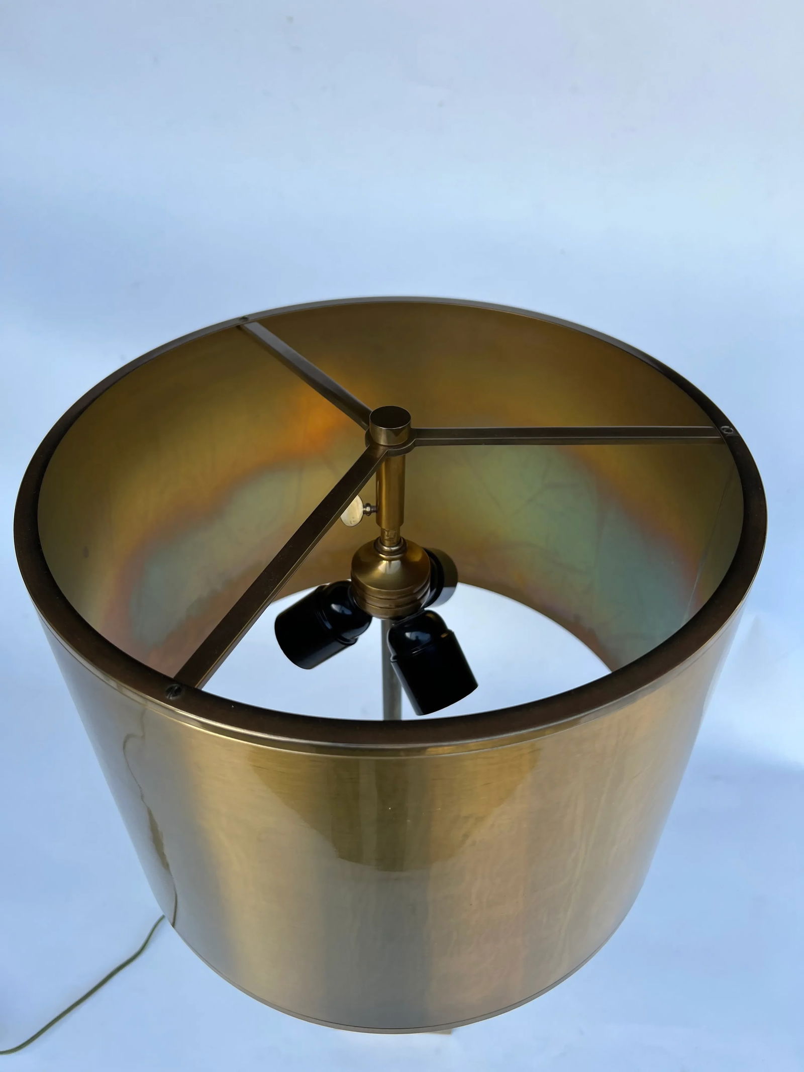 1960's Maison Charles Patina Brass Ostrich Egg Table Lamps - Set of 2 - 5