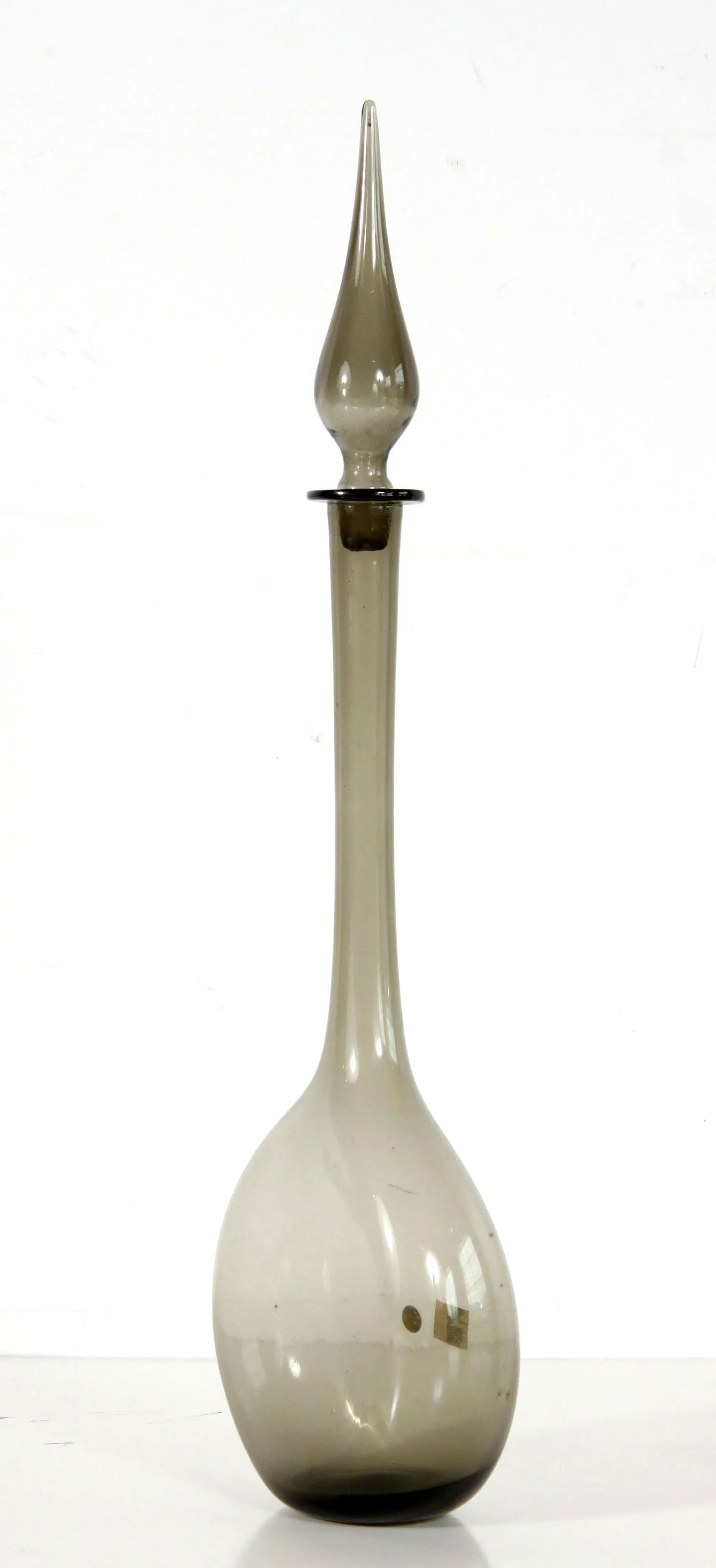 Oversized Mid Century Modern Ash Gray Venetian Murano Art Glass Decanter - 3