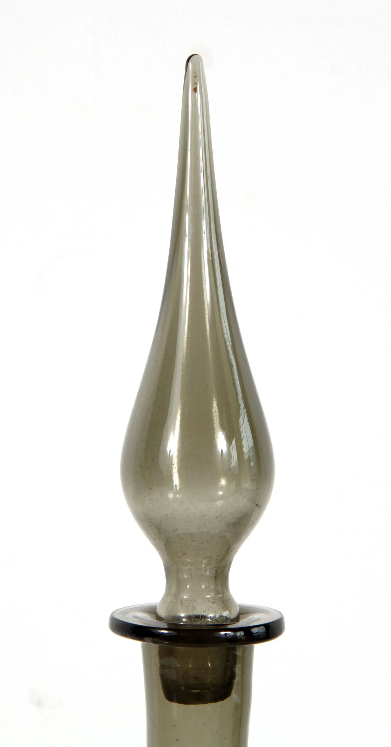 Oversized Mid Century Modern Ash Gray Venetian Murano Art Glass Decanter - 6