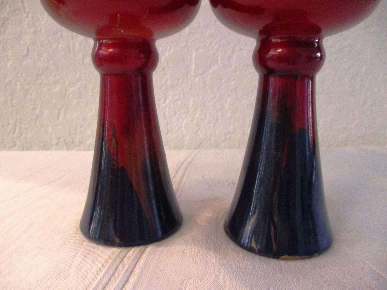German Modern Abstract Glass Candle Holders, a Pair - 6