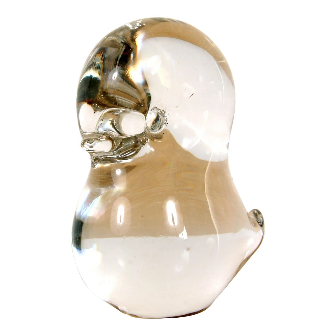 Vintage Mid Century Art Glass Duckling Figure: Fabulous little art glass duckling figurine! Very well made, I suspect most likely Italian, great clarity to the glass, fun design and great for a nursery setting! It measures 4 3/4" tall, 3 1/4"