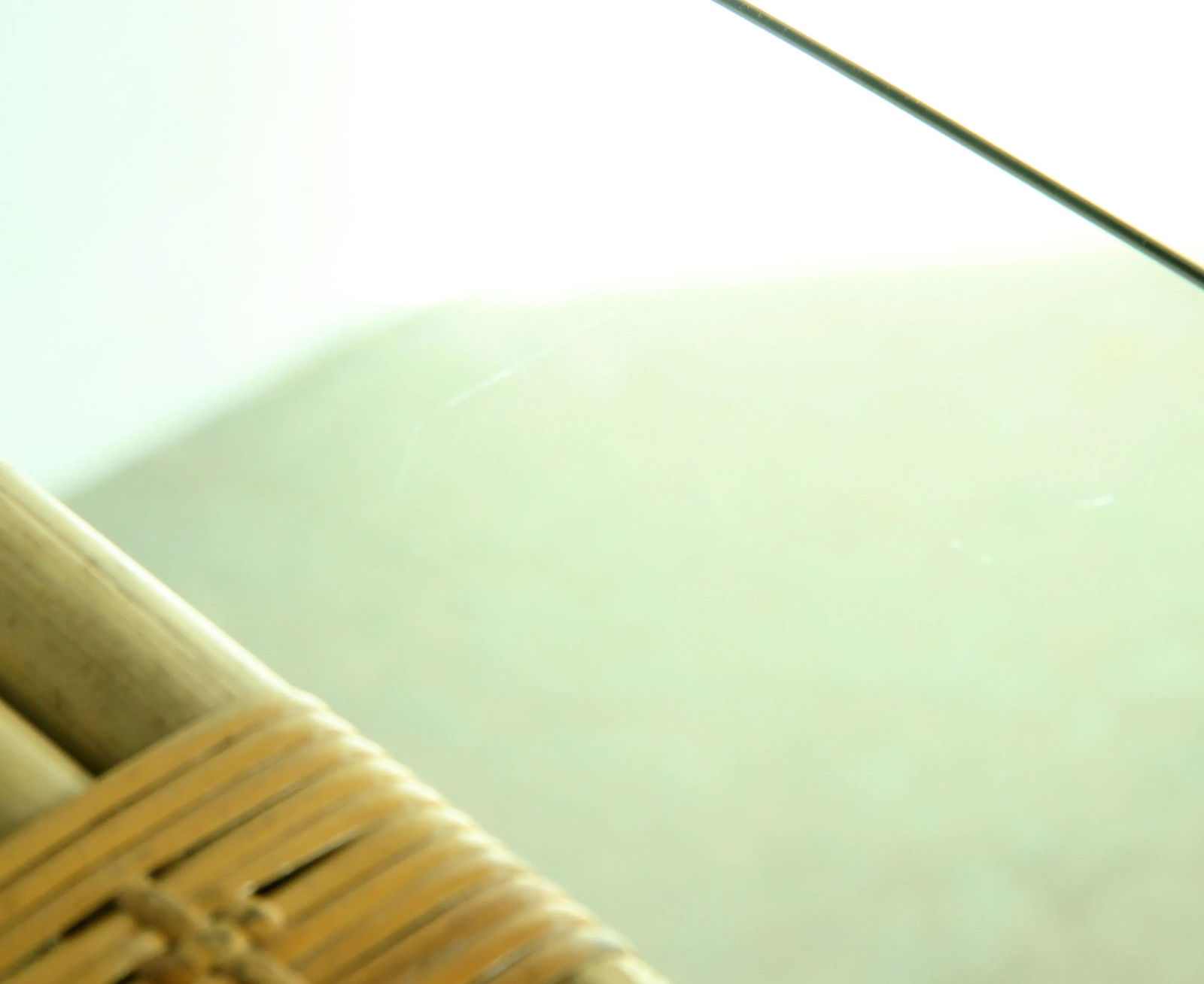 1970s Vintage Hollywood Regency Chinoiserie Bamboo Dining Table W/ Glass Top - 11