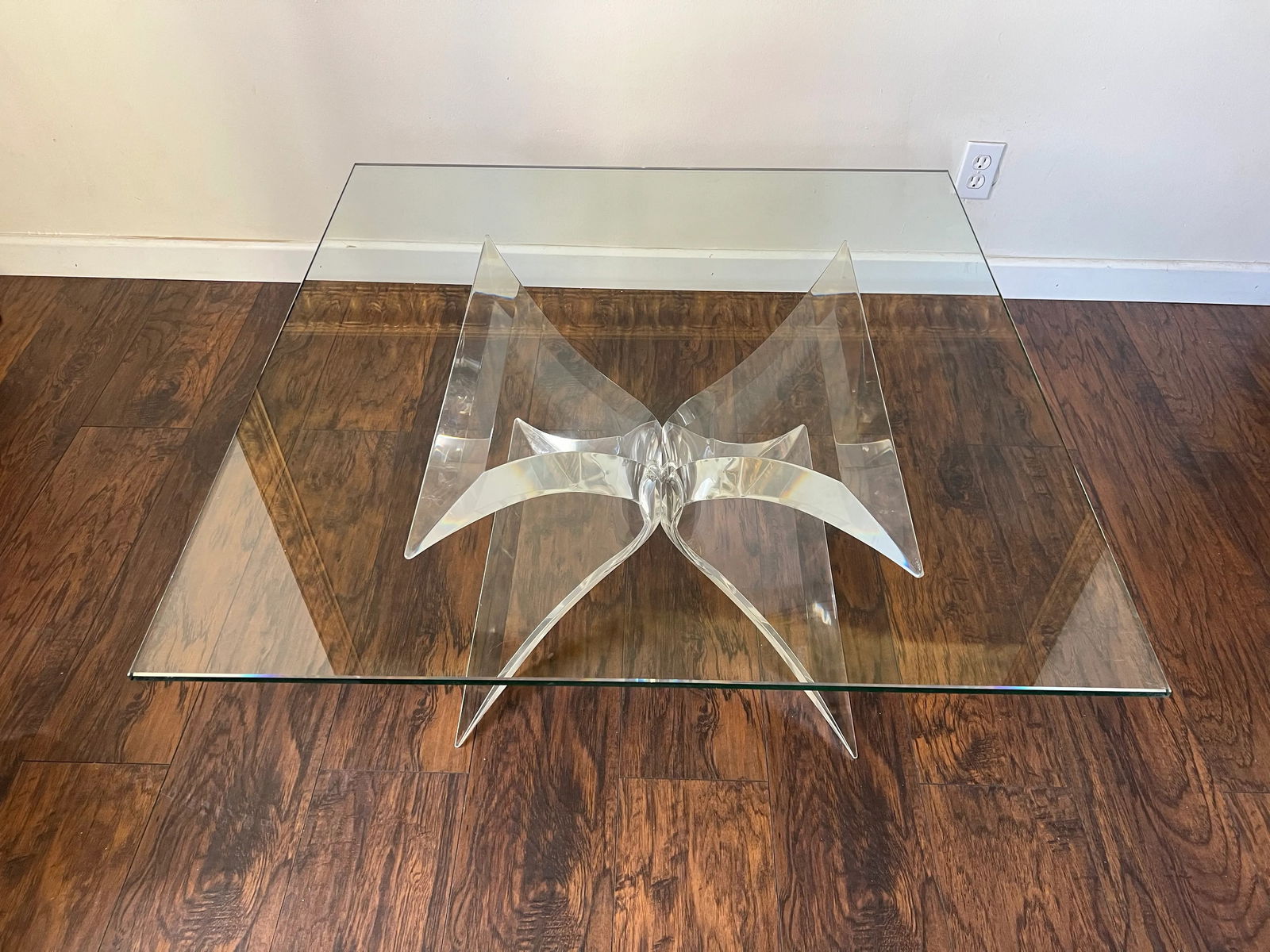 Vintage Lucite Butterfly Coffee Table in the Style of Charles Hollis Jones - 3
