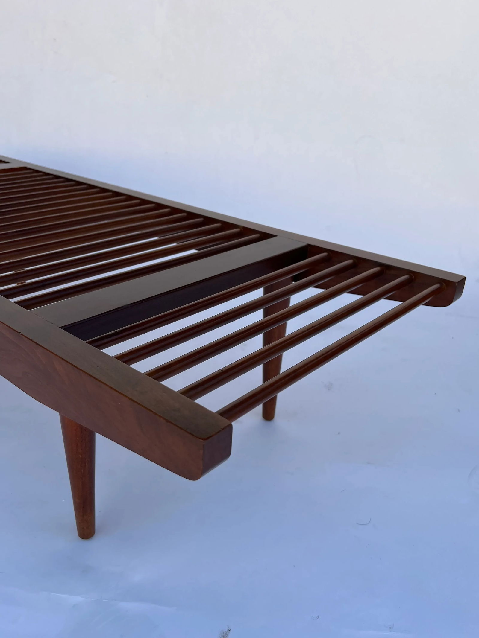 Attributed to Milo Baughman for Glenn of California Walnut Dowel Bench - 4