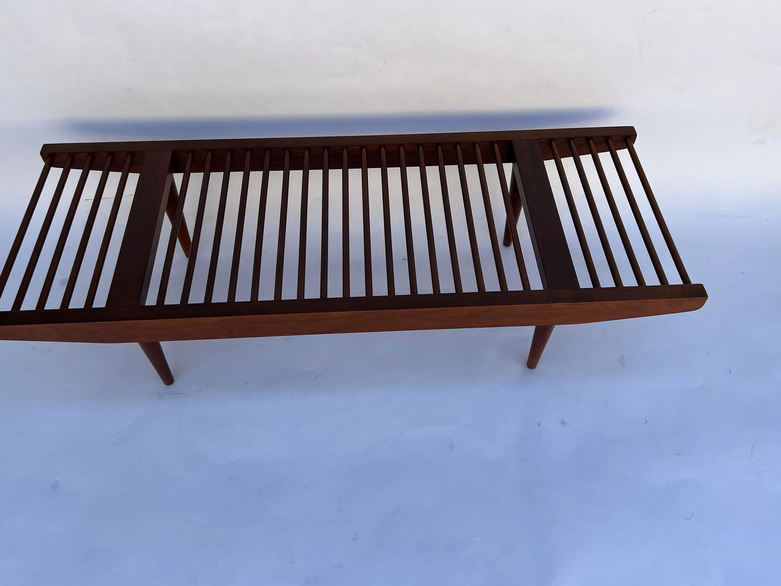 Attributed to Milo Baughman for Glenn of California Walnut Dowel Bench - 5