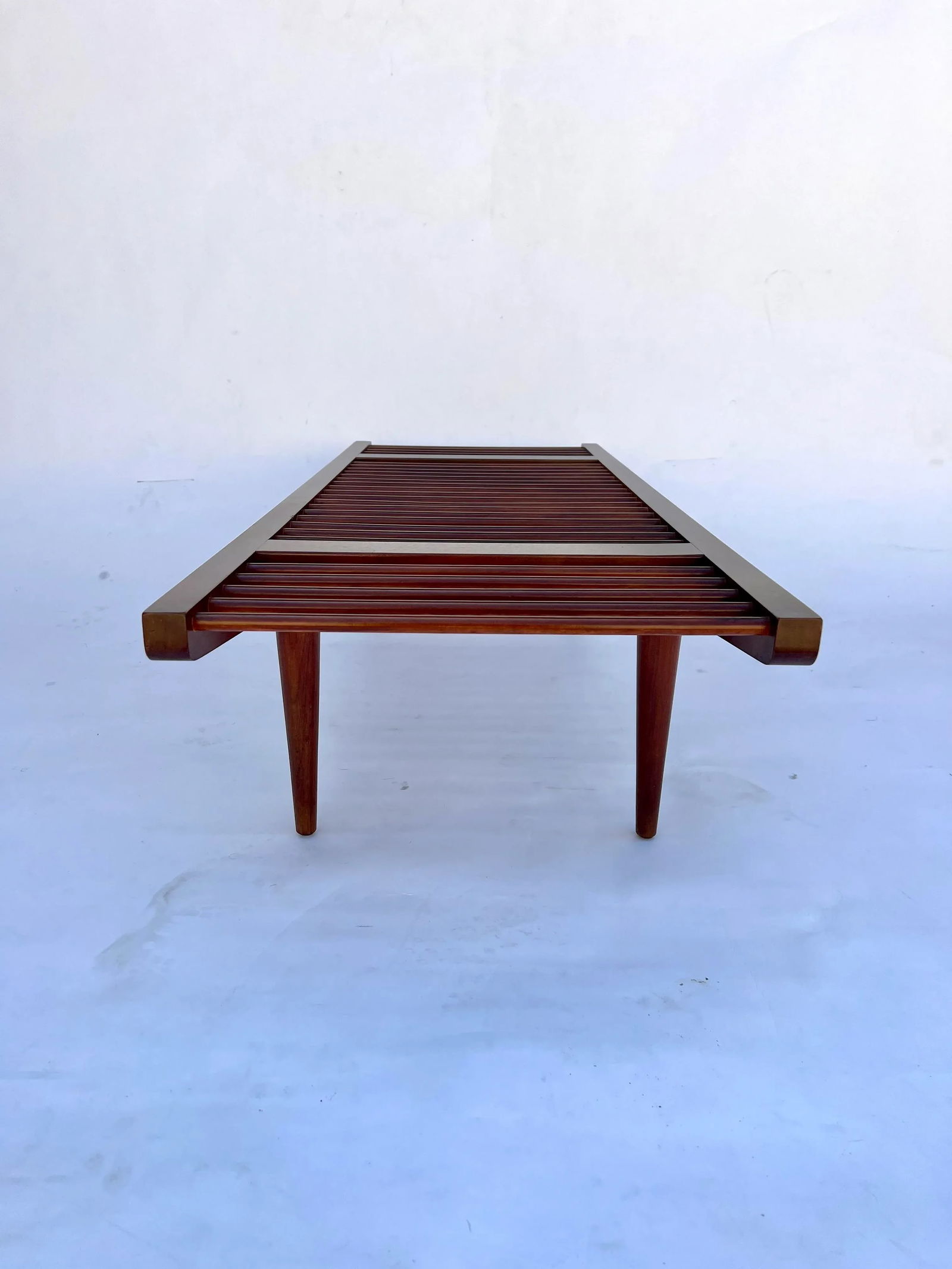 Attributed to Milo Baughman for Glenn of California Walnut Dowel Bench - 7
