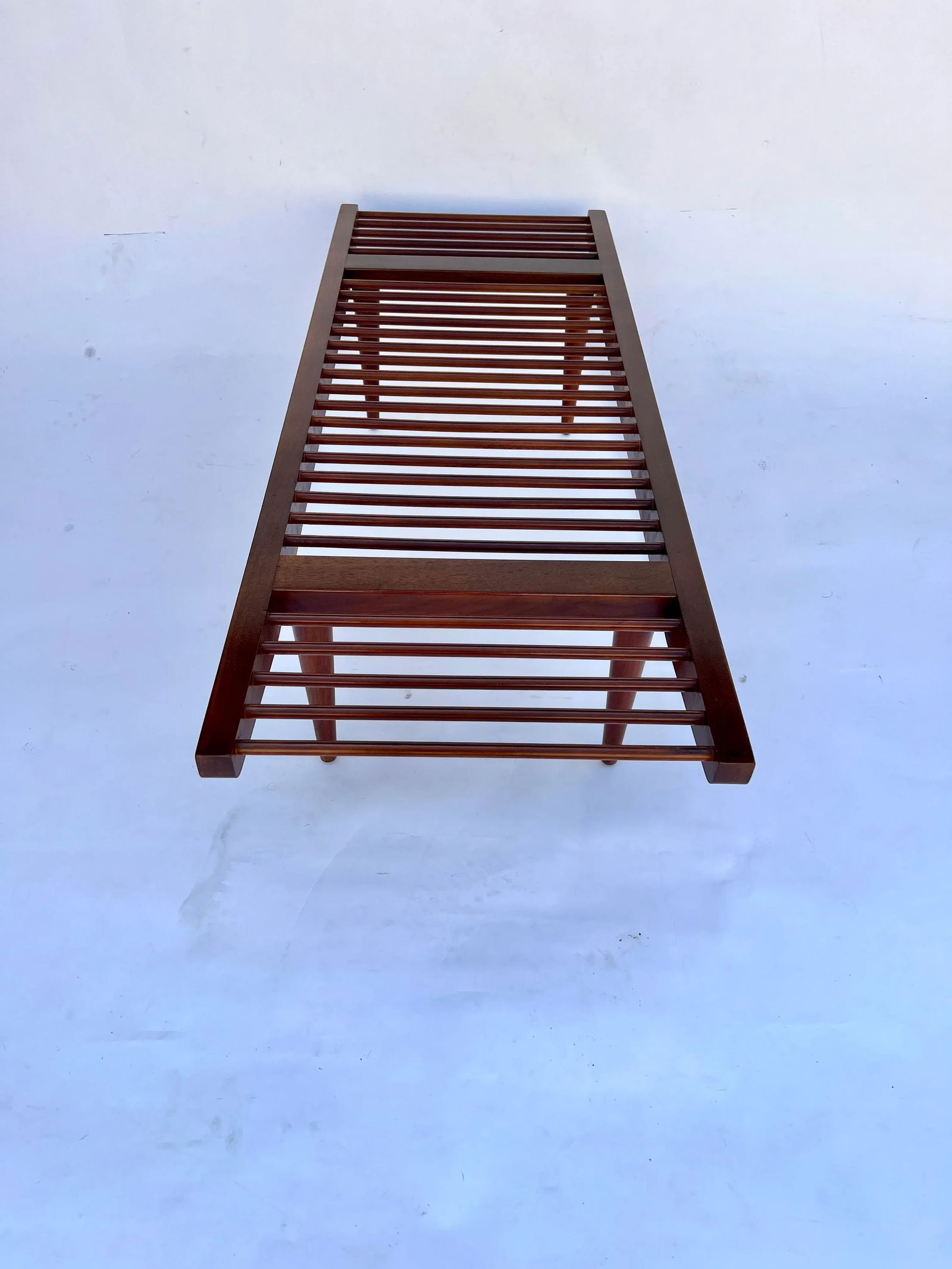 Attributed to Milo Baughman for Glenn of California Walnut Dowel Bench - 8
