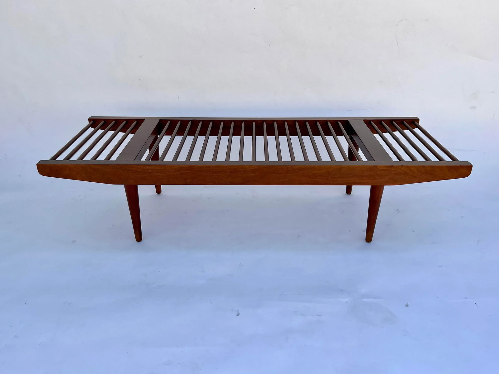 Attributed to Milo Baughman for Glenn of California Walnut Dowel Bench - 9