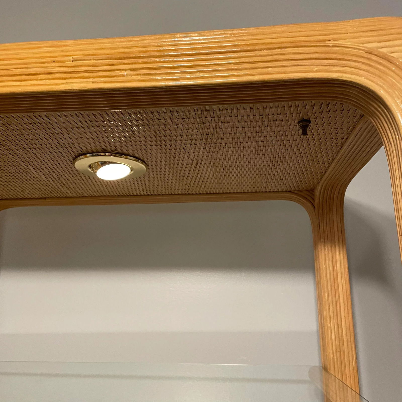 1970s Gabriella Crespi Pencil Reed Lighted Etagere With Two Door Storage - 11