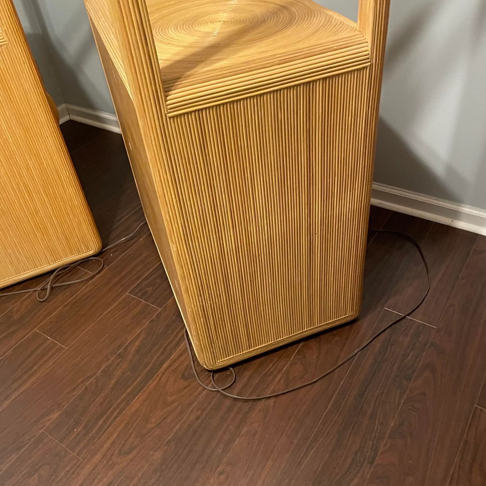 1970s Gabriella Crespi Pencil Reed Lighted Etagere With Two Door Storage - 2