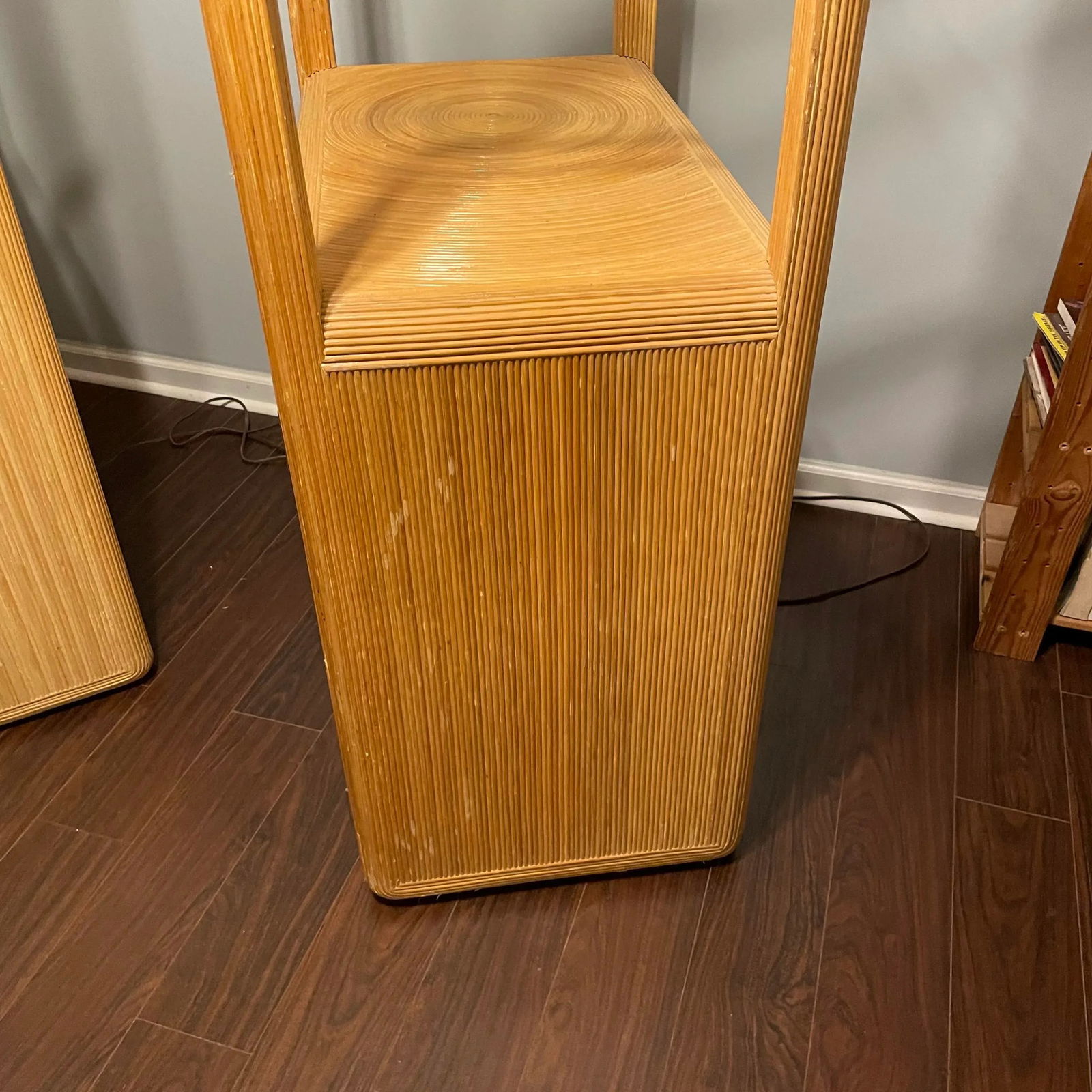 1970s Gabriella Crespi Pencil Reed Lighted Etagere With Two Door Storage - 3