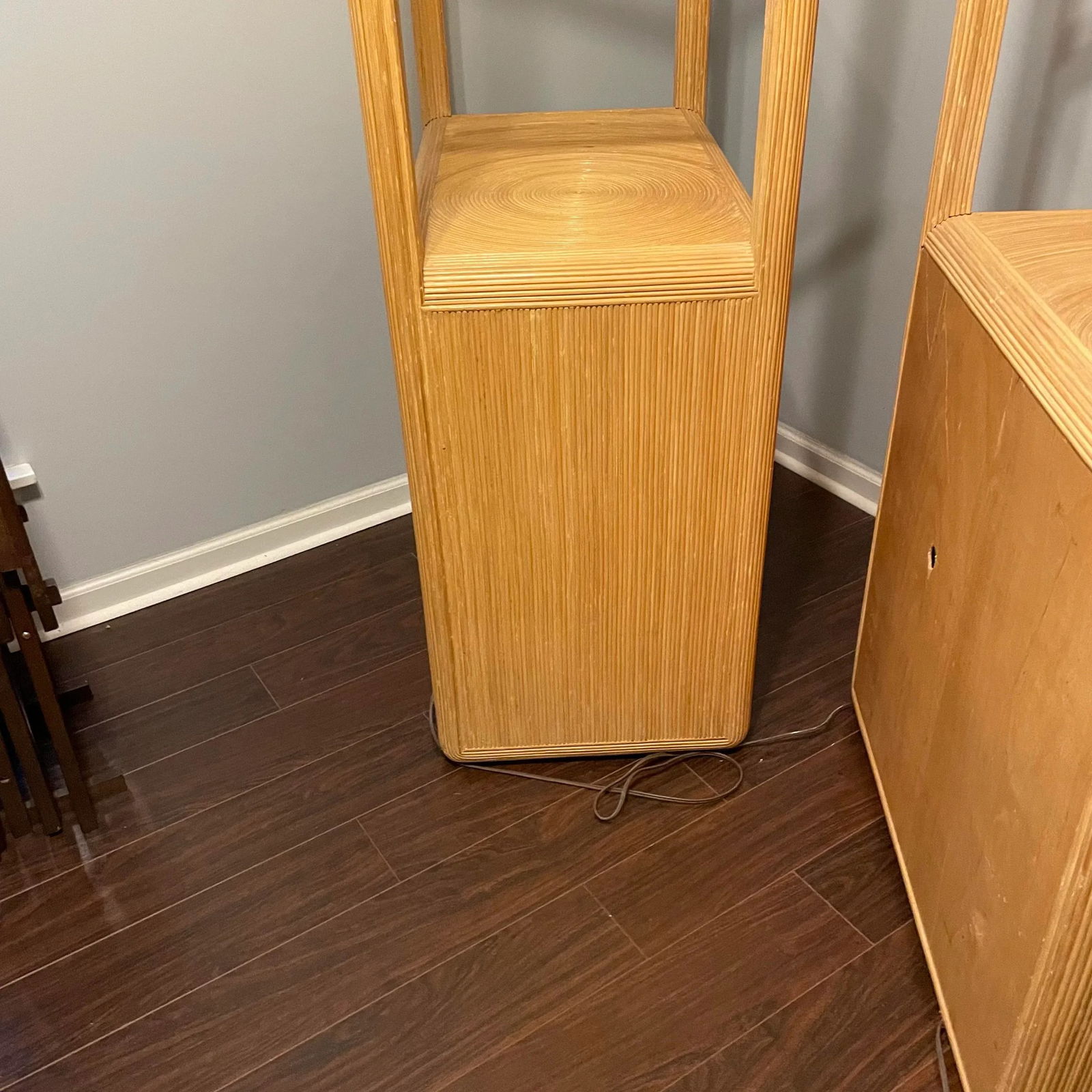 1970s Gabriella Crespi Pencil Reed Lighted Etagere With Two Door Storage - 7