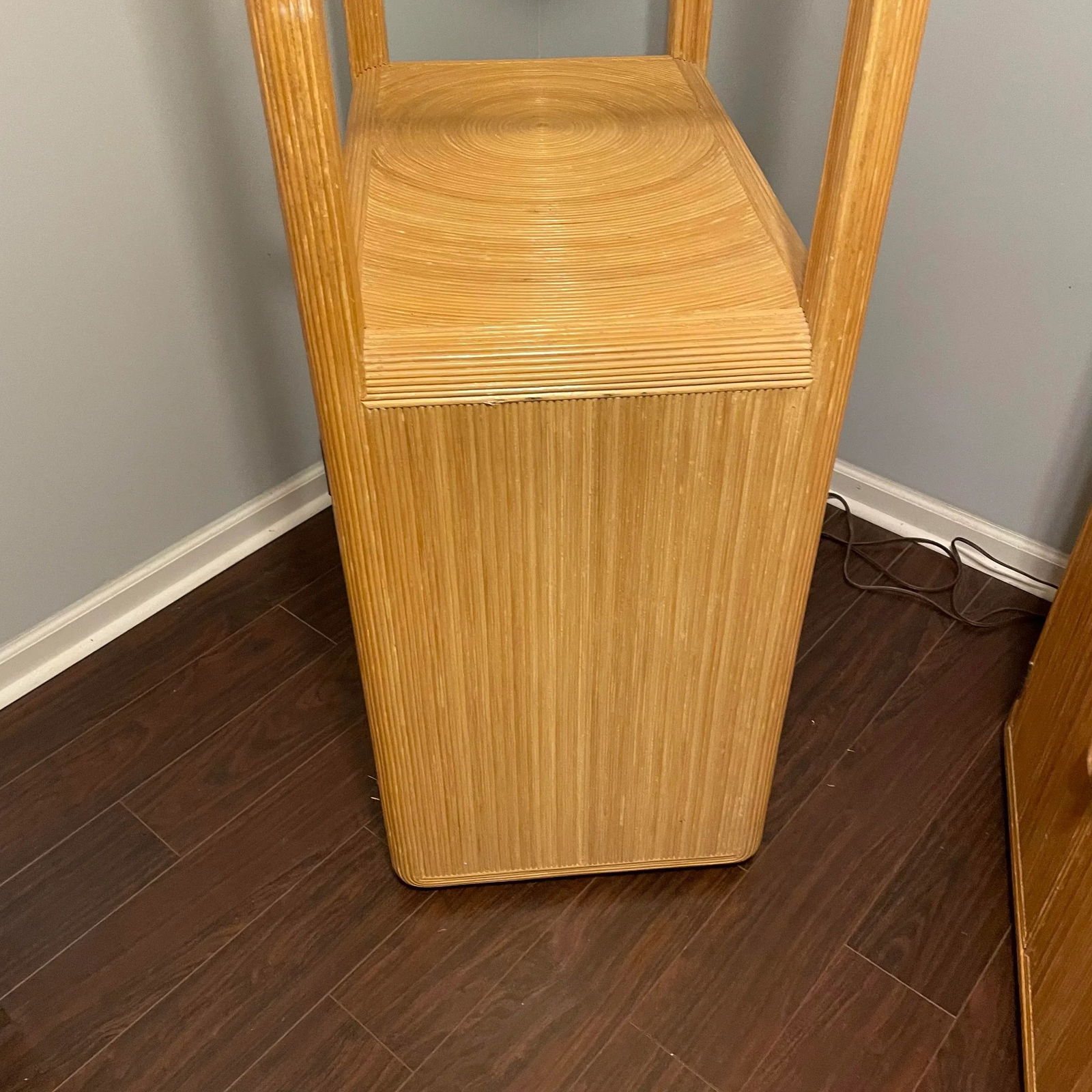 1970s Gabriella Crespi Pencil Reed Lighted Etagere With Two Door Storage - 9