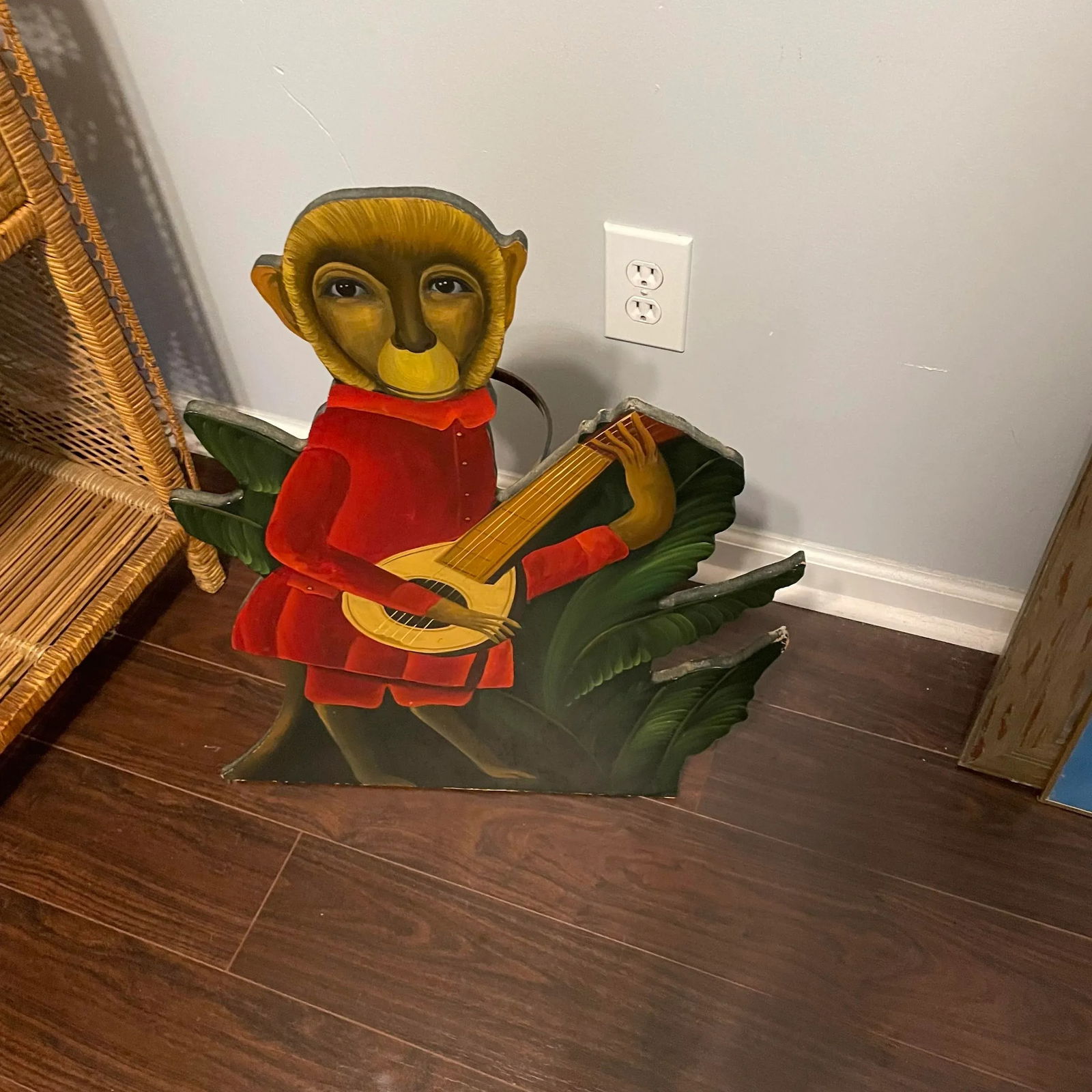 Vintage Wooden Monkey and Lyre in the Style of Fornasetti Umbrella Stand - 5