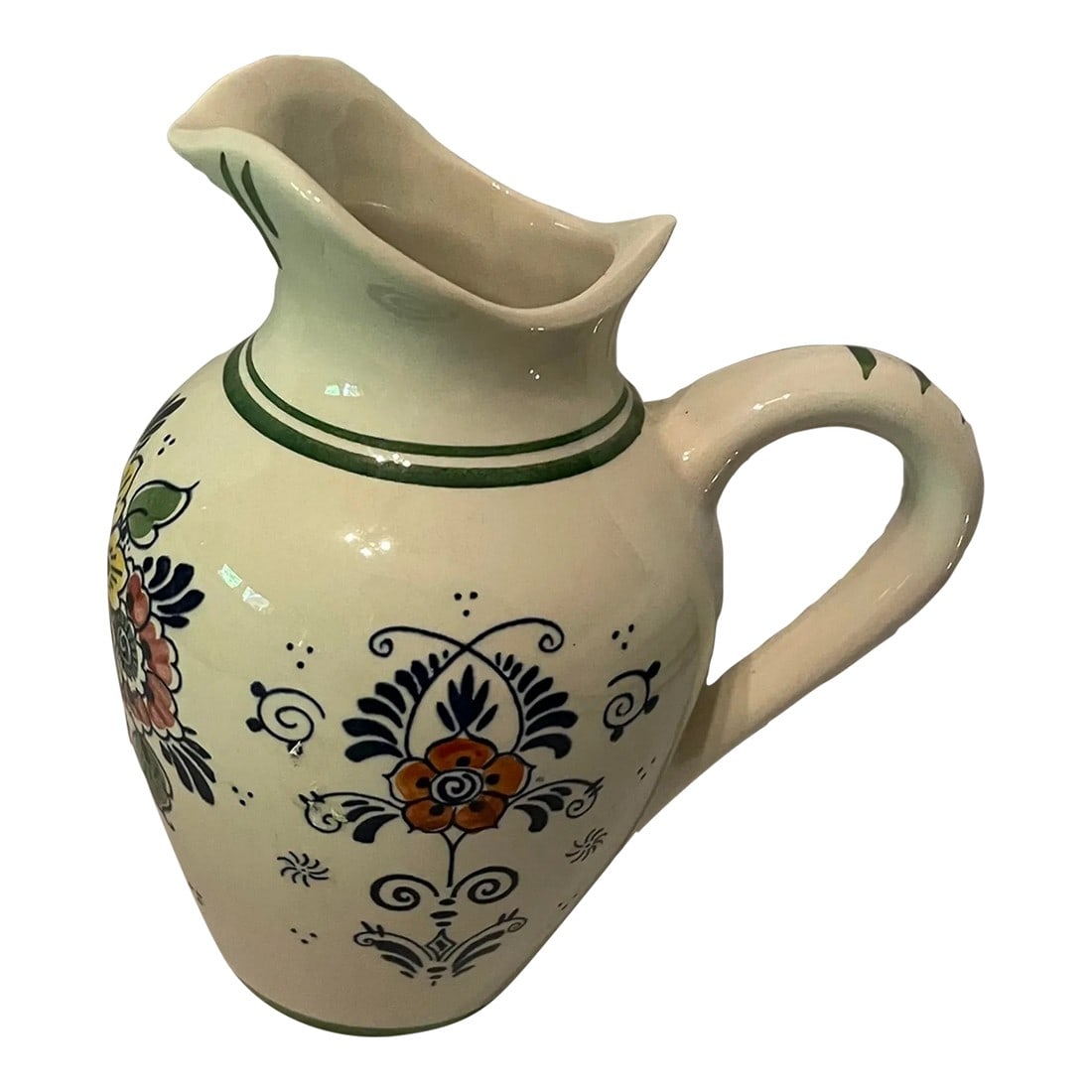 Vintage Delft Polychrome Floral Pitcher (1 of 7)