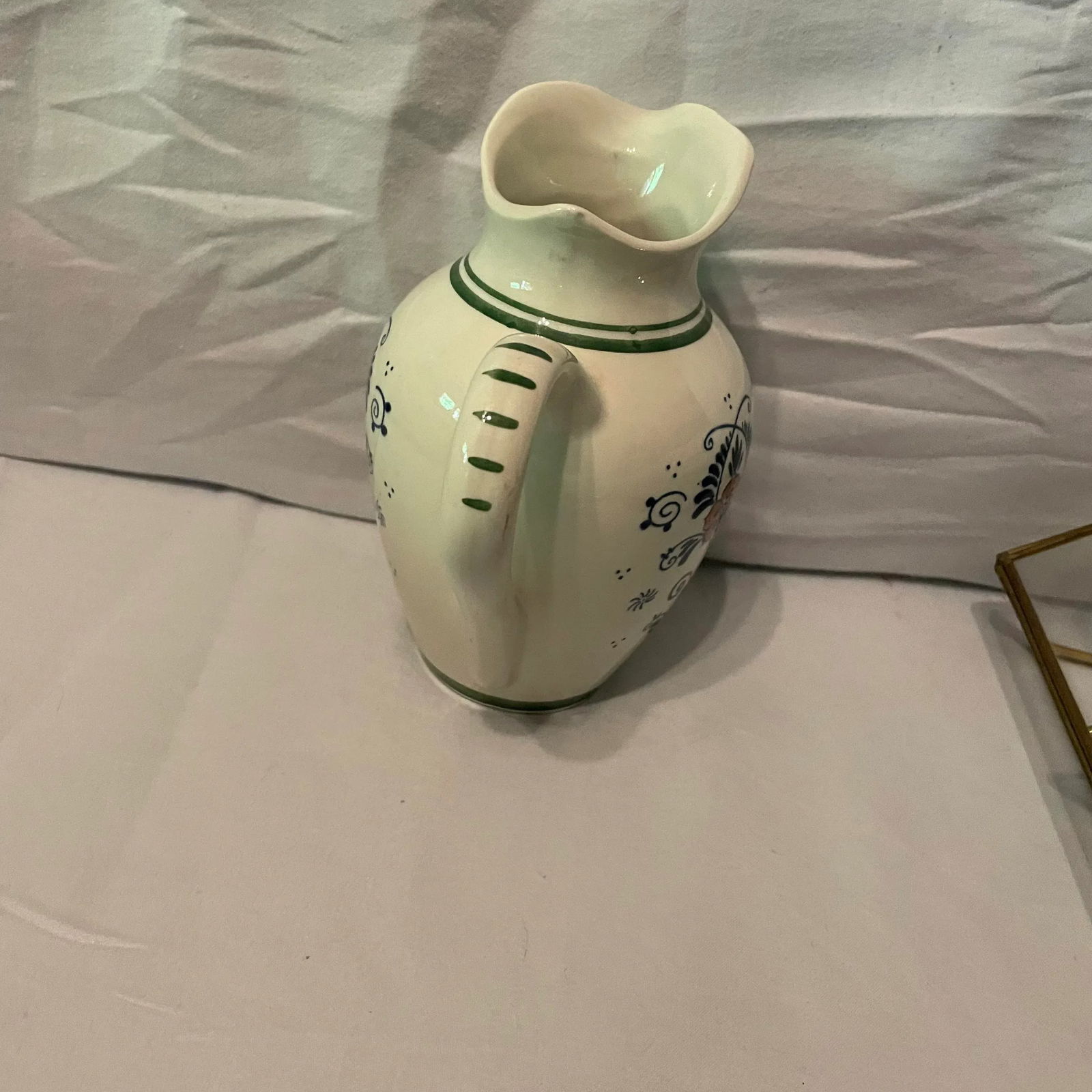 Vintage Delft Polychrome Floral Pitcher - 4