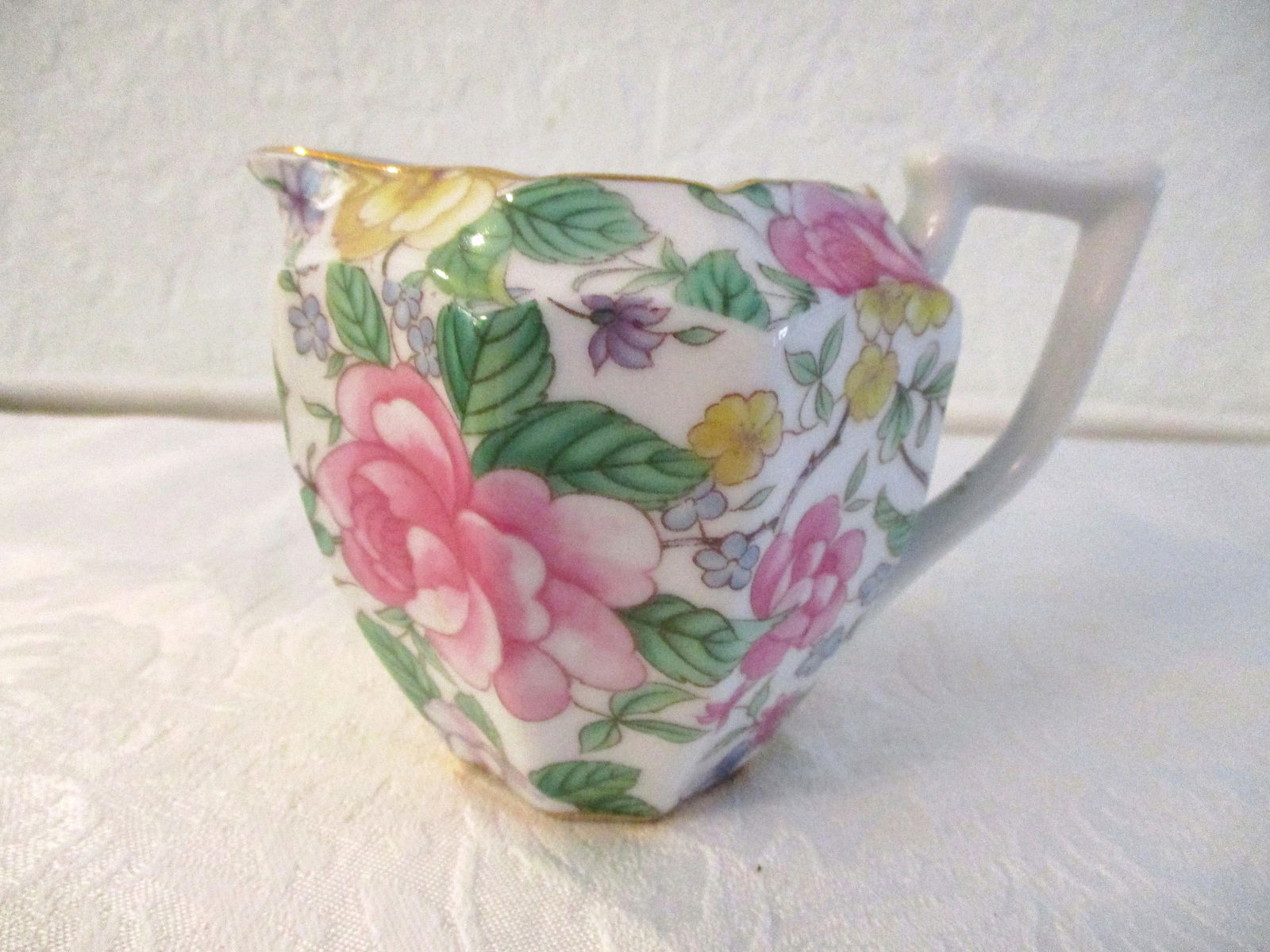 Vintage Pastel Floral Porcelain Creamer & Sugar Bowl Set- 2 Pieces - 6