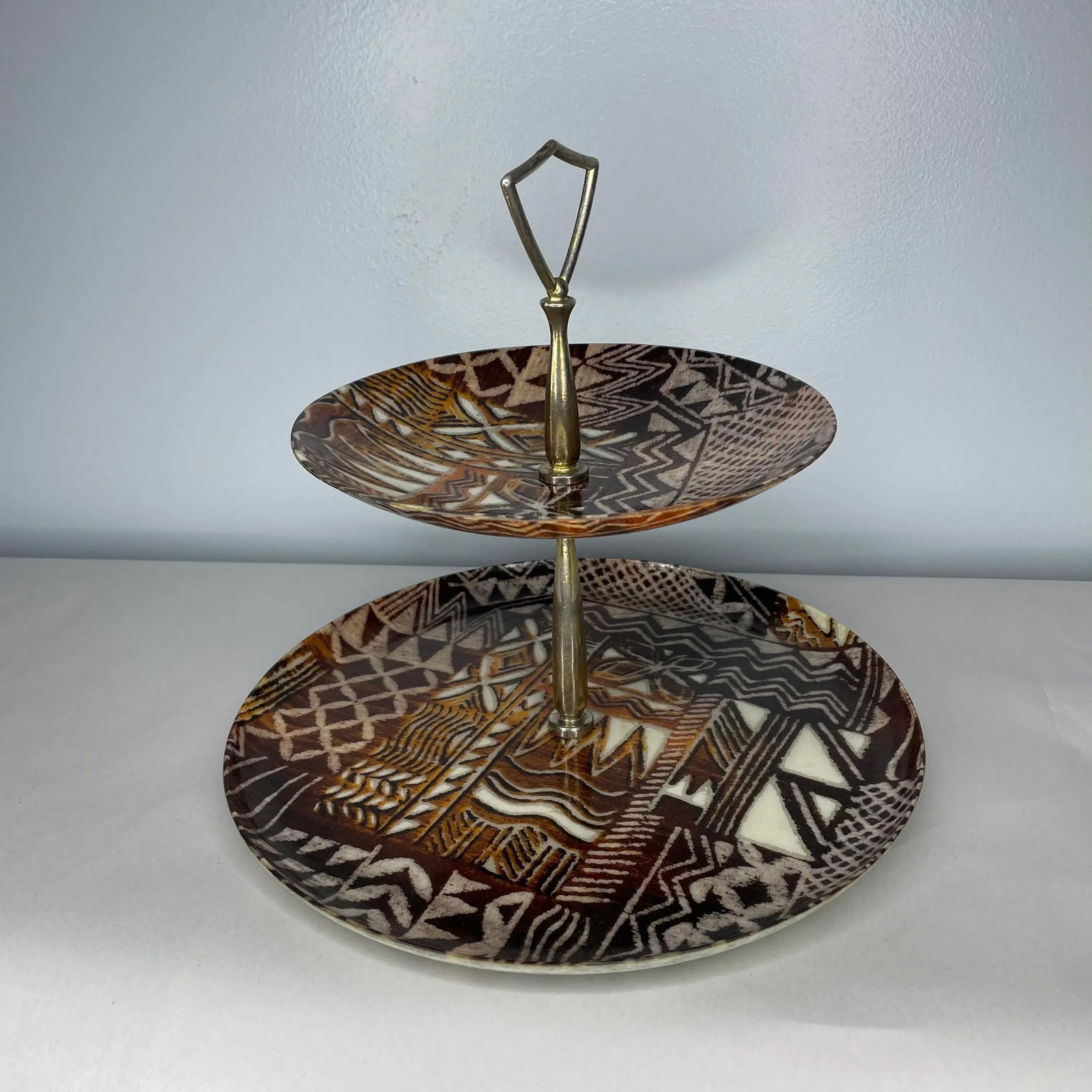 Mid Century Fiberglass Two Tier Platter - 6