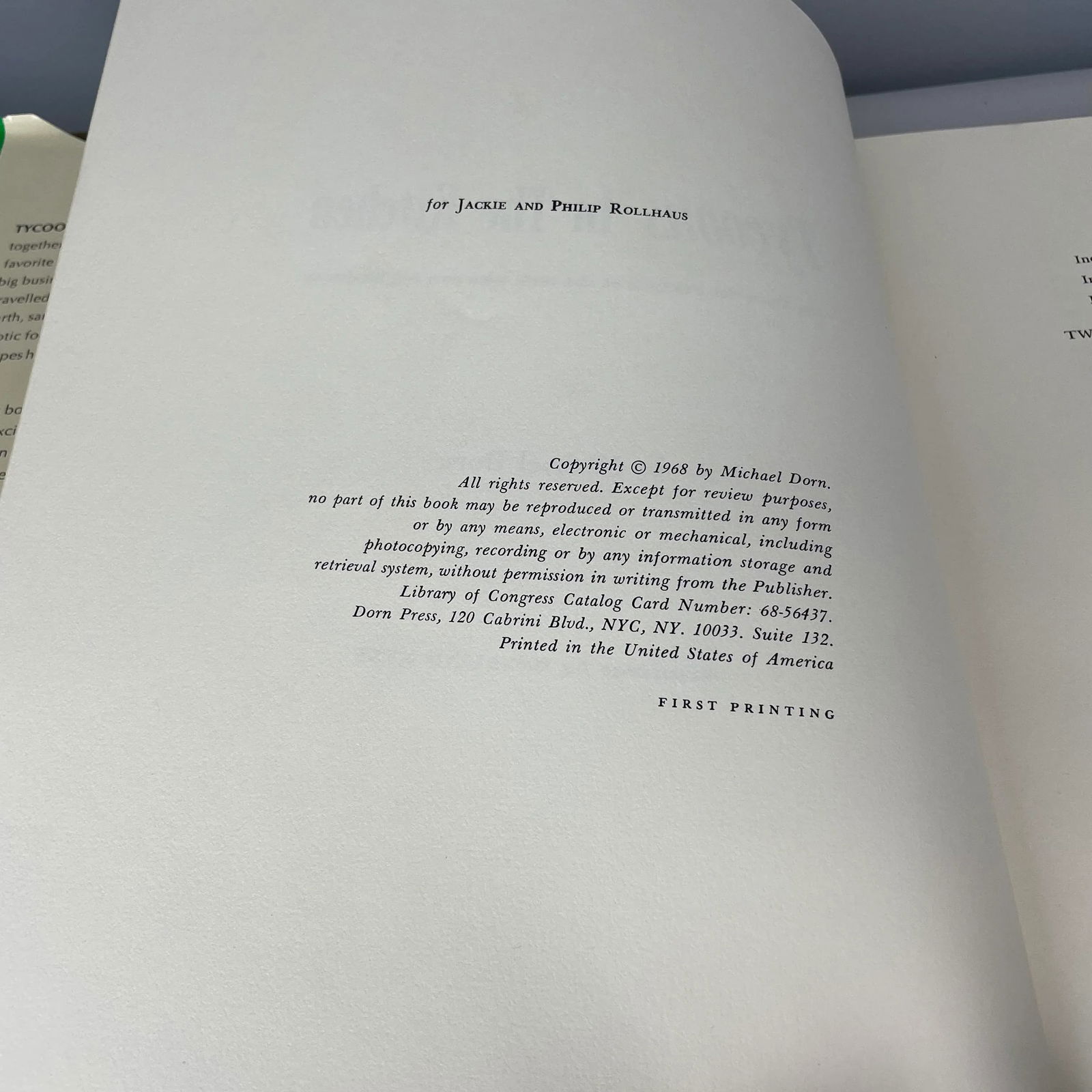 1968 "Tycoons in the Kitchen" by Michael Dorn First Edition Cookbook - 6