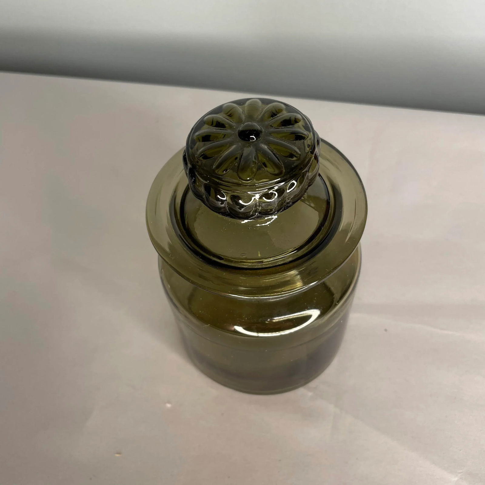 Vintage Smoked Glass Canister With Lid - 4