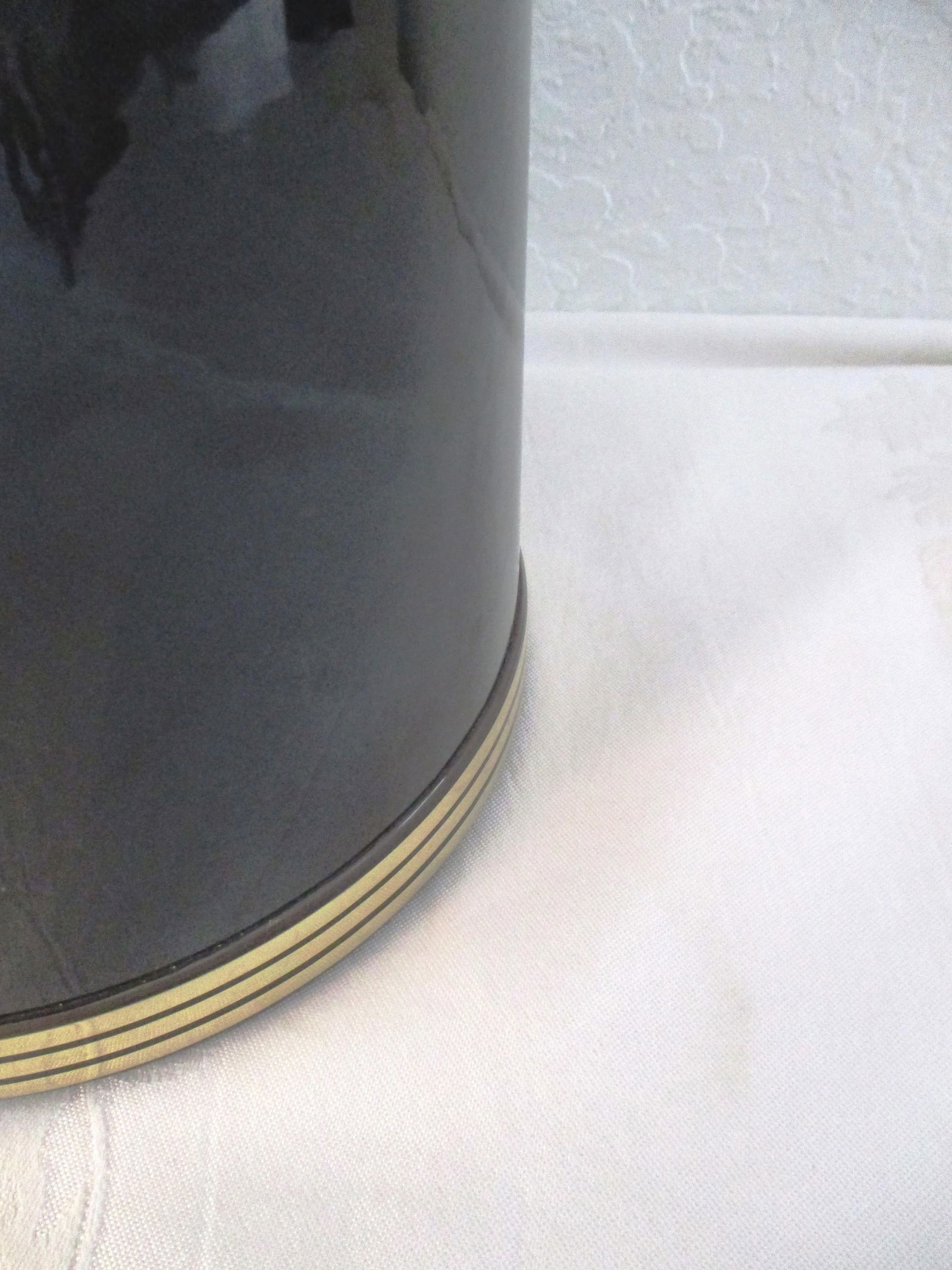 Vintage Jade Green & Black Faux Marble Ice Bucket - 2