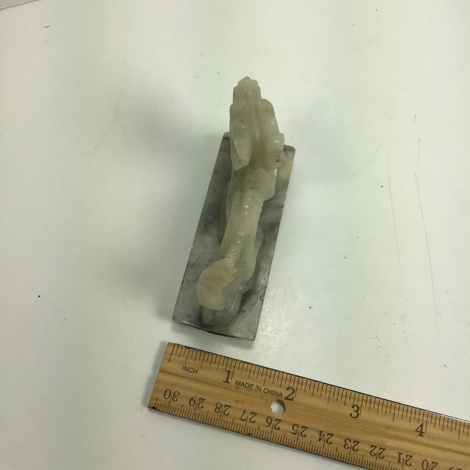 Dragon Mini Asian Green Jade Color Soapstone Dragon Vintage Miniature Gray Carved Soapstone Dragon F - 7