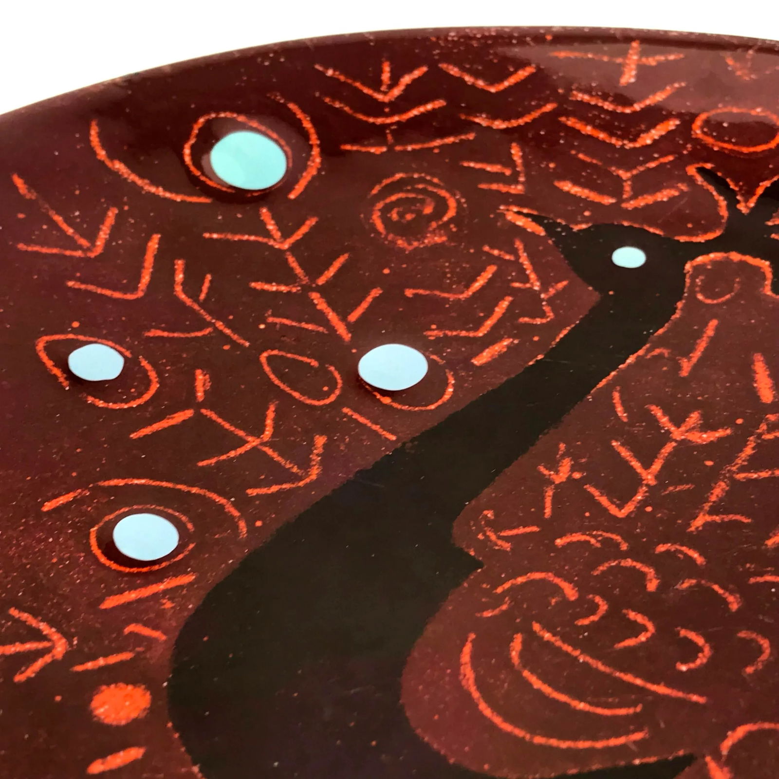 Vintage Enamel on Copper Peacock Dish / Catchall - 3