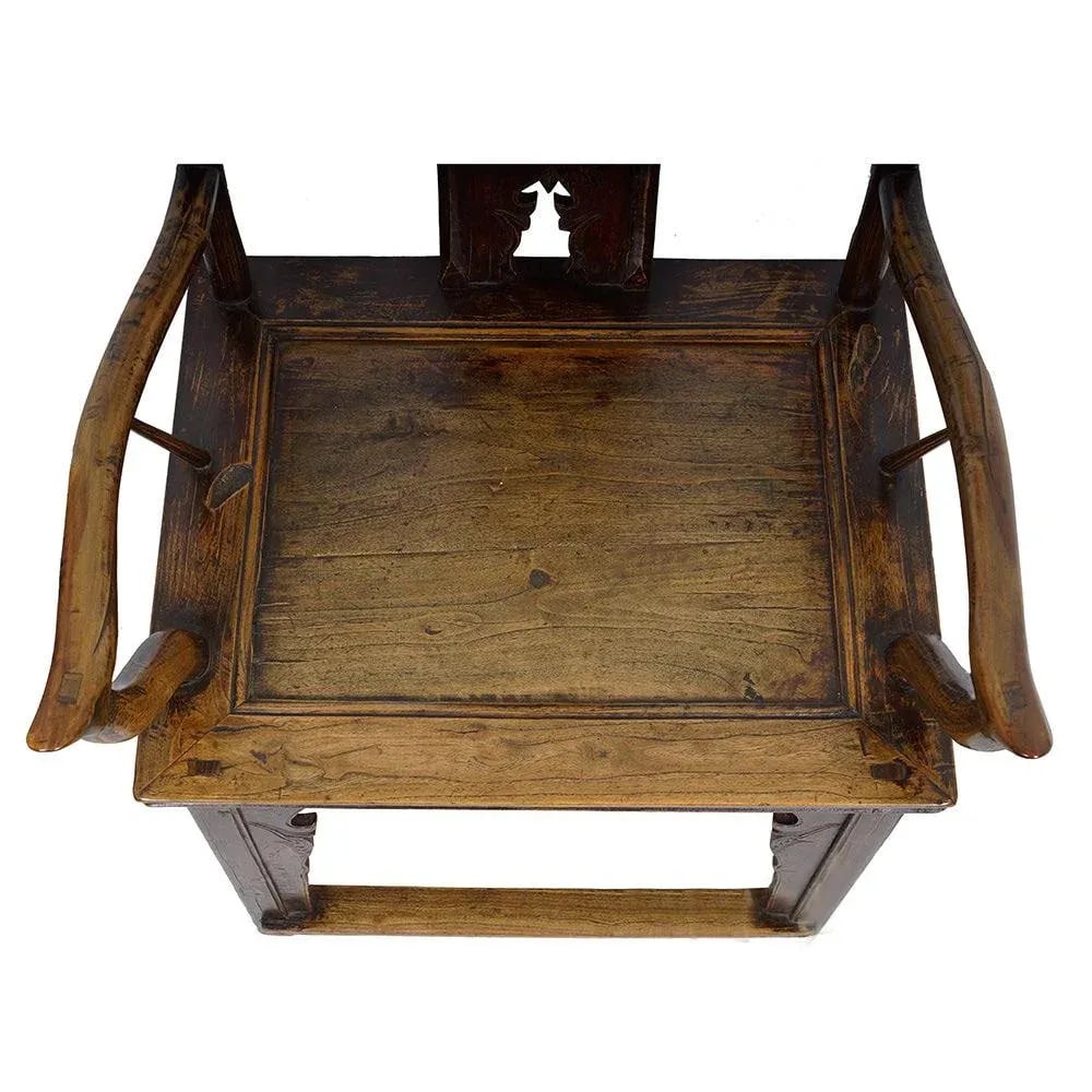 Antique Chinese Qing Dynasty Style Official's Hat Armchairs - Set of 2 - 7