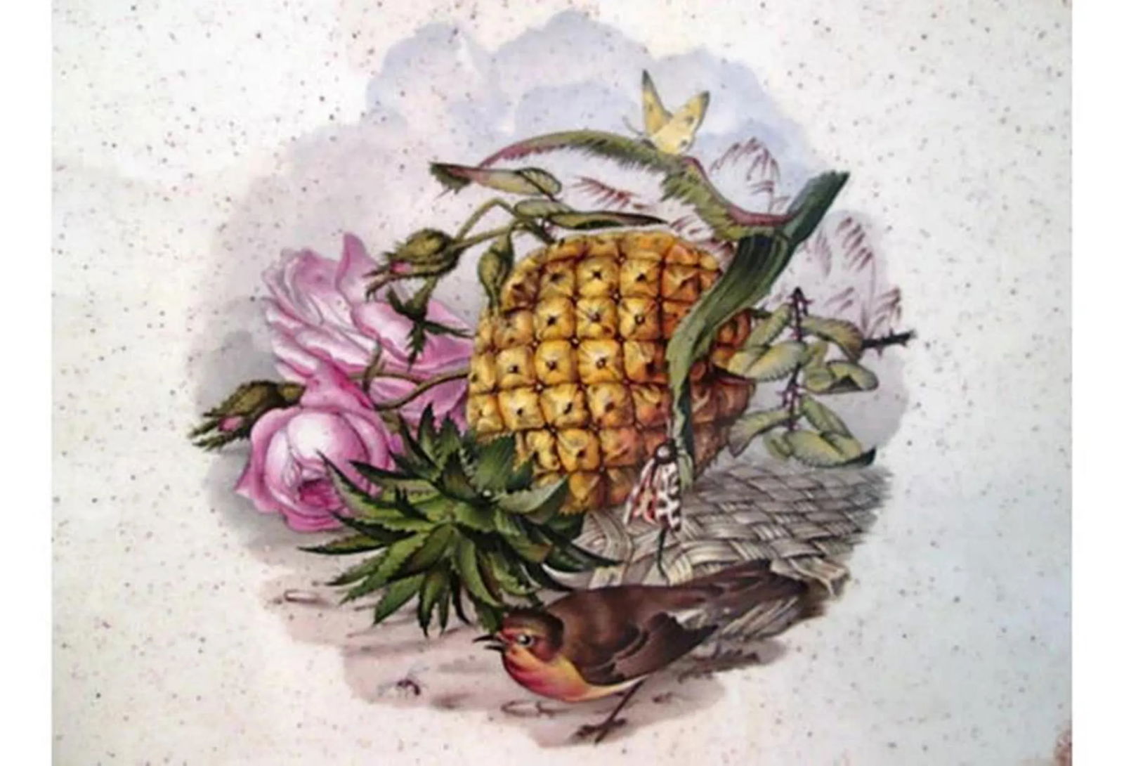 1980s French Country Pineapple & Sparrow Hanging Cheese Board - 3